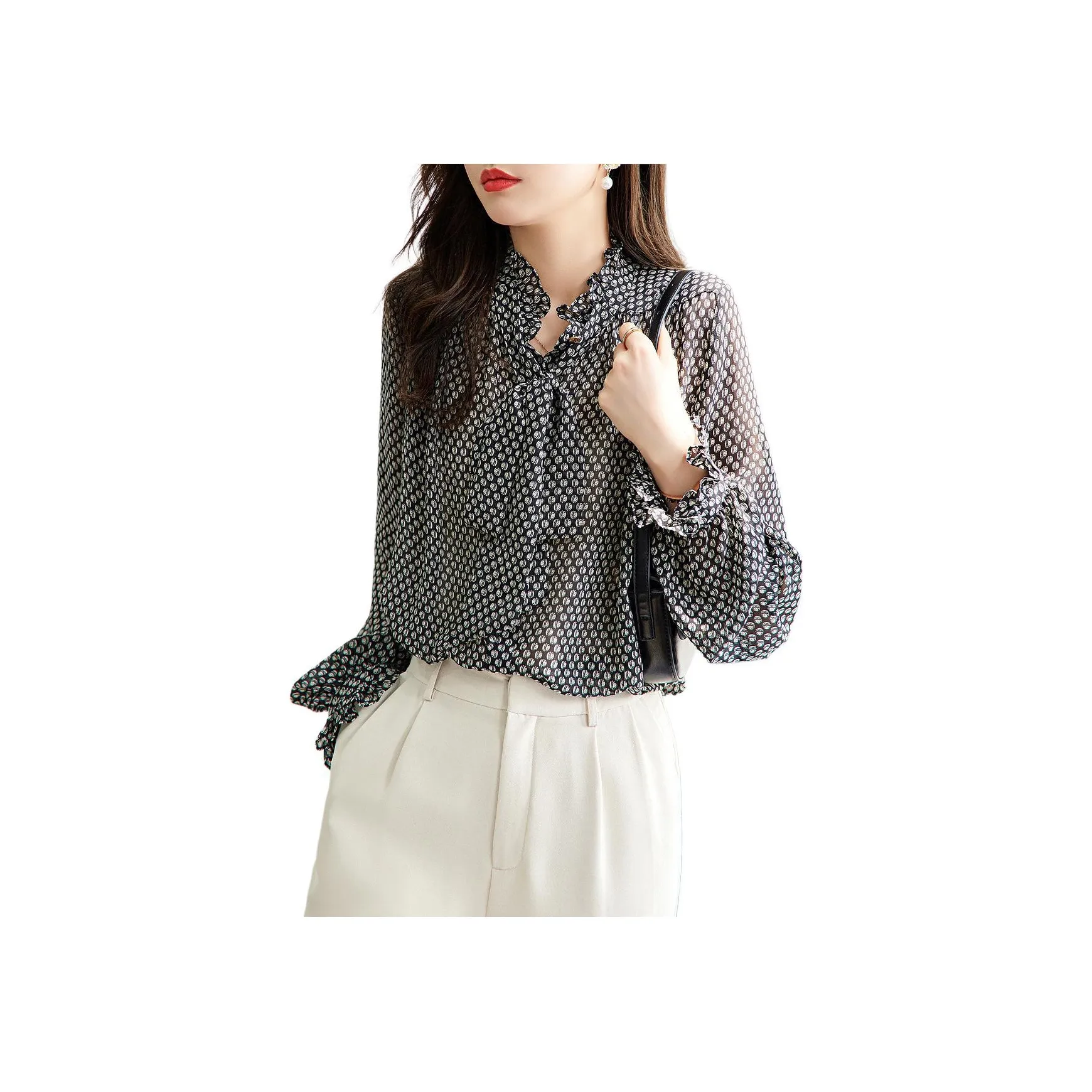 Dme Print Женские Шифоновые Рубашки