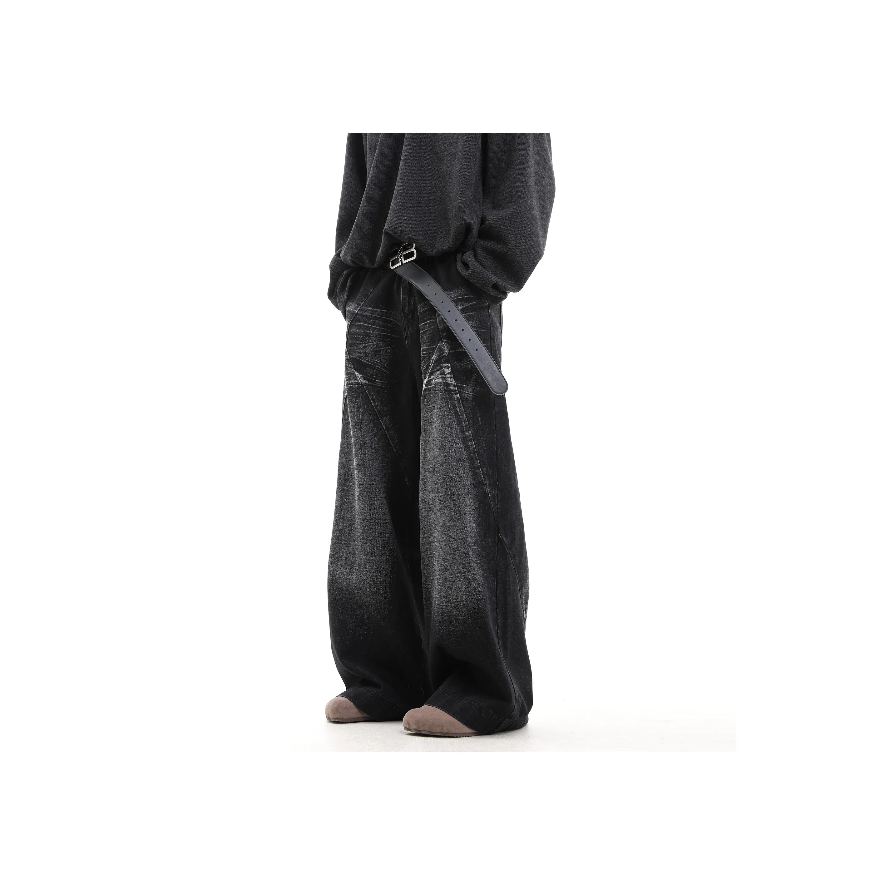 CUWU Jeans Unisex Black Gray Color
