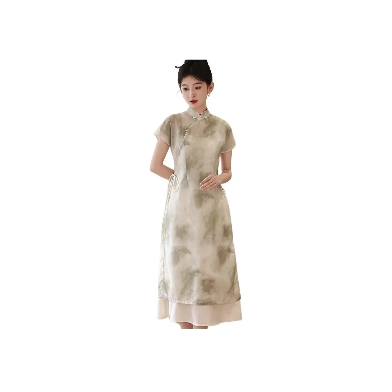 ENEESSI Cheongsam Women's Apricot