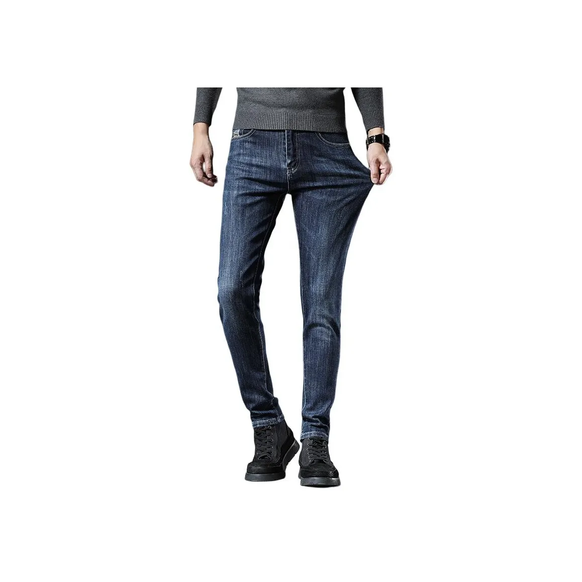 PIERRE CARDIN Джинсы Мужские Темно-синие