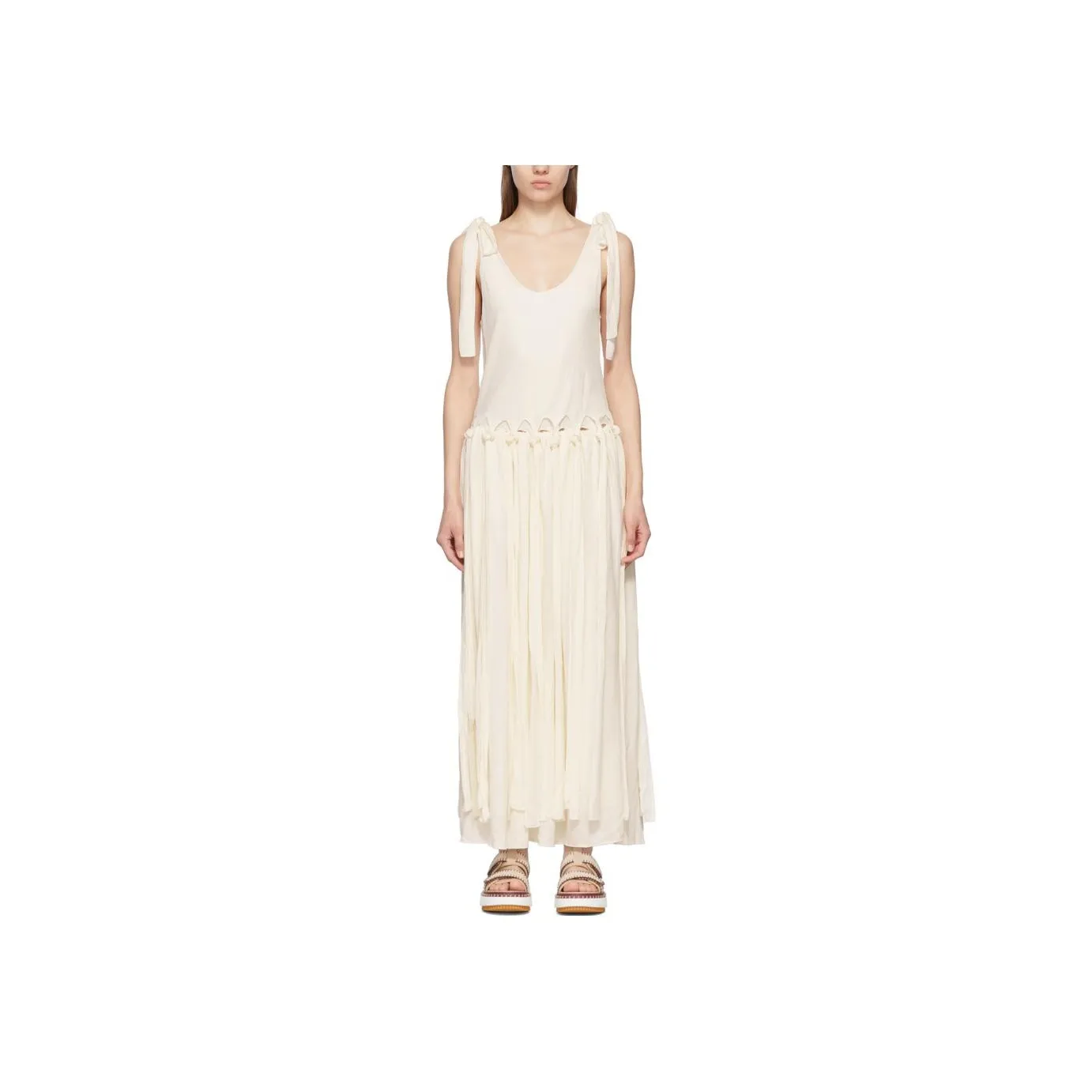 Chloe SS22 Sleeveless Dress Women's Ecru