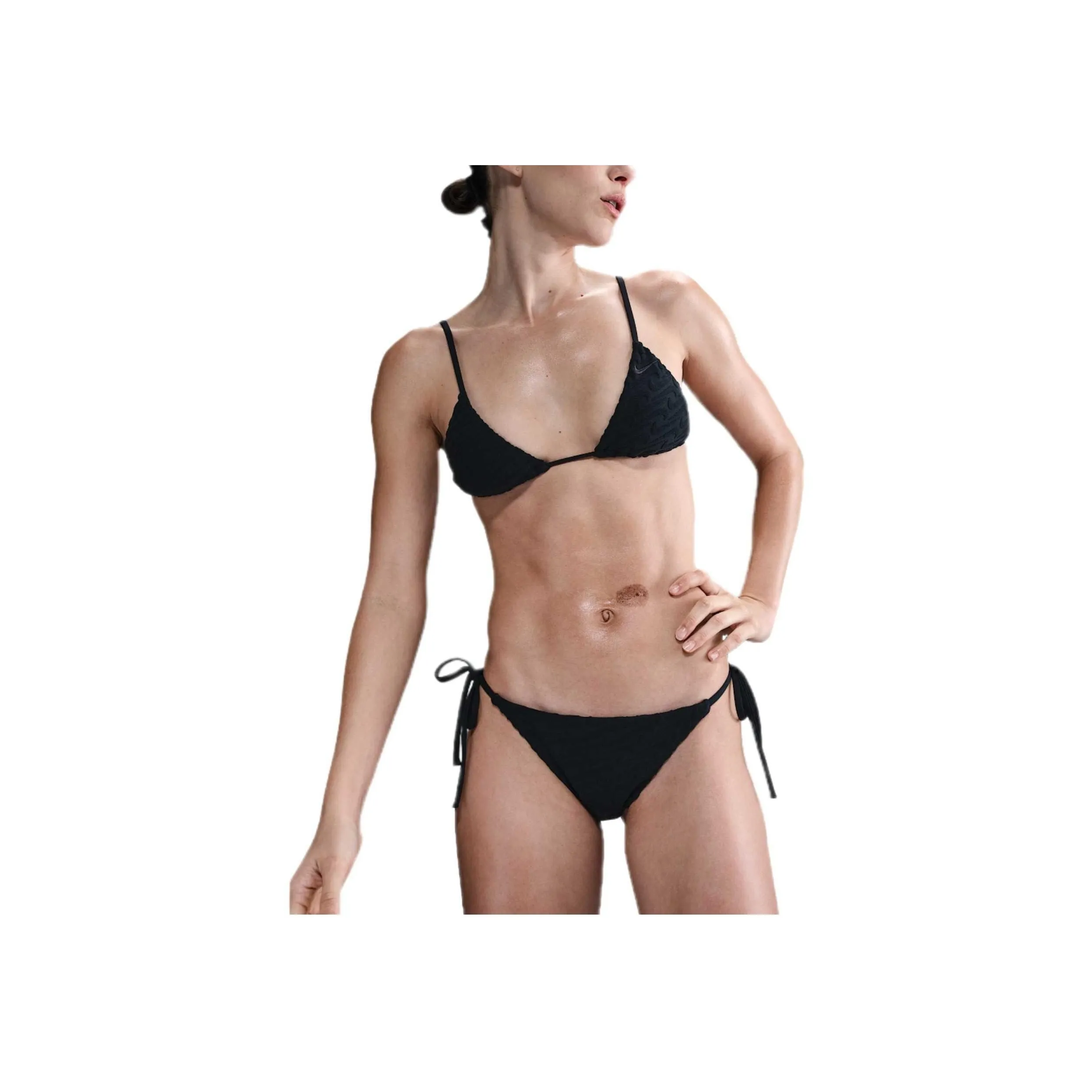 Nike Swim Swoosh Link Women's Terry Tie String Bikini Bottom