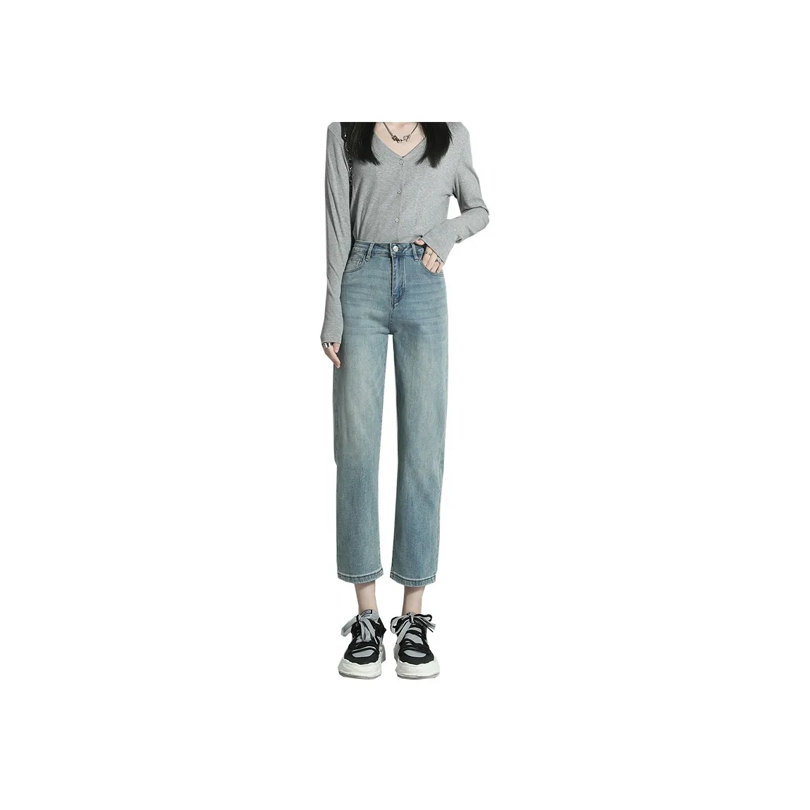 HELEH Versatile Jeans With Fishtail Flare Autumn Style Women's