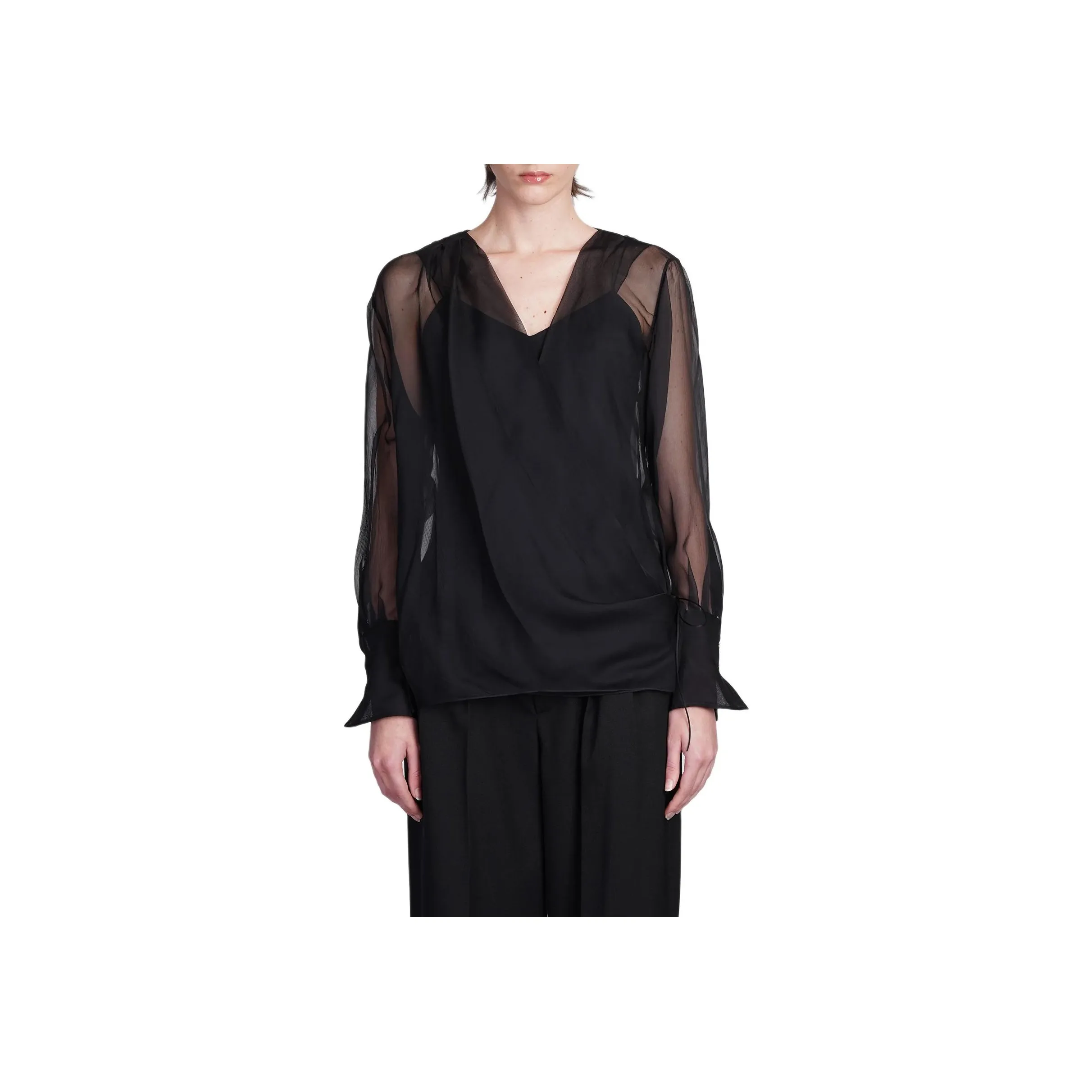 Givenchy Sheer Detailed Long Sleeve Top