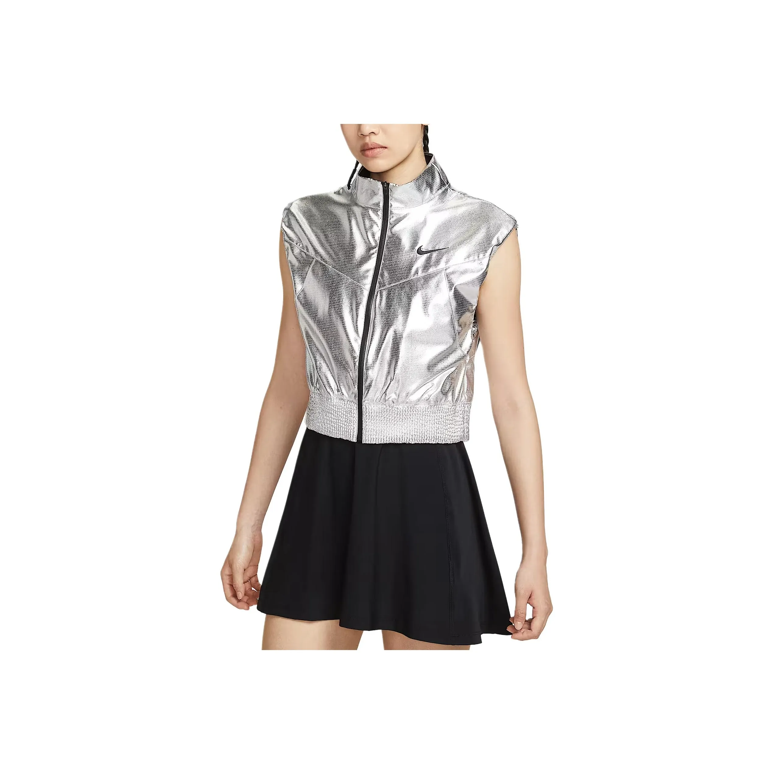Nike Court Slam Металлический Серебристый Черный Женские Жилеты