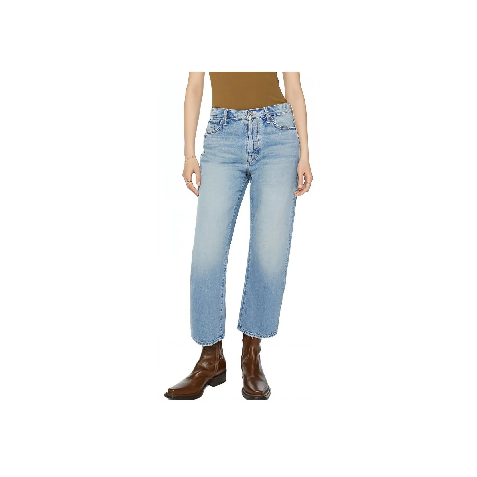 MOTHER Ditcher Hover Mid Rise Straight Leg Jeans
