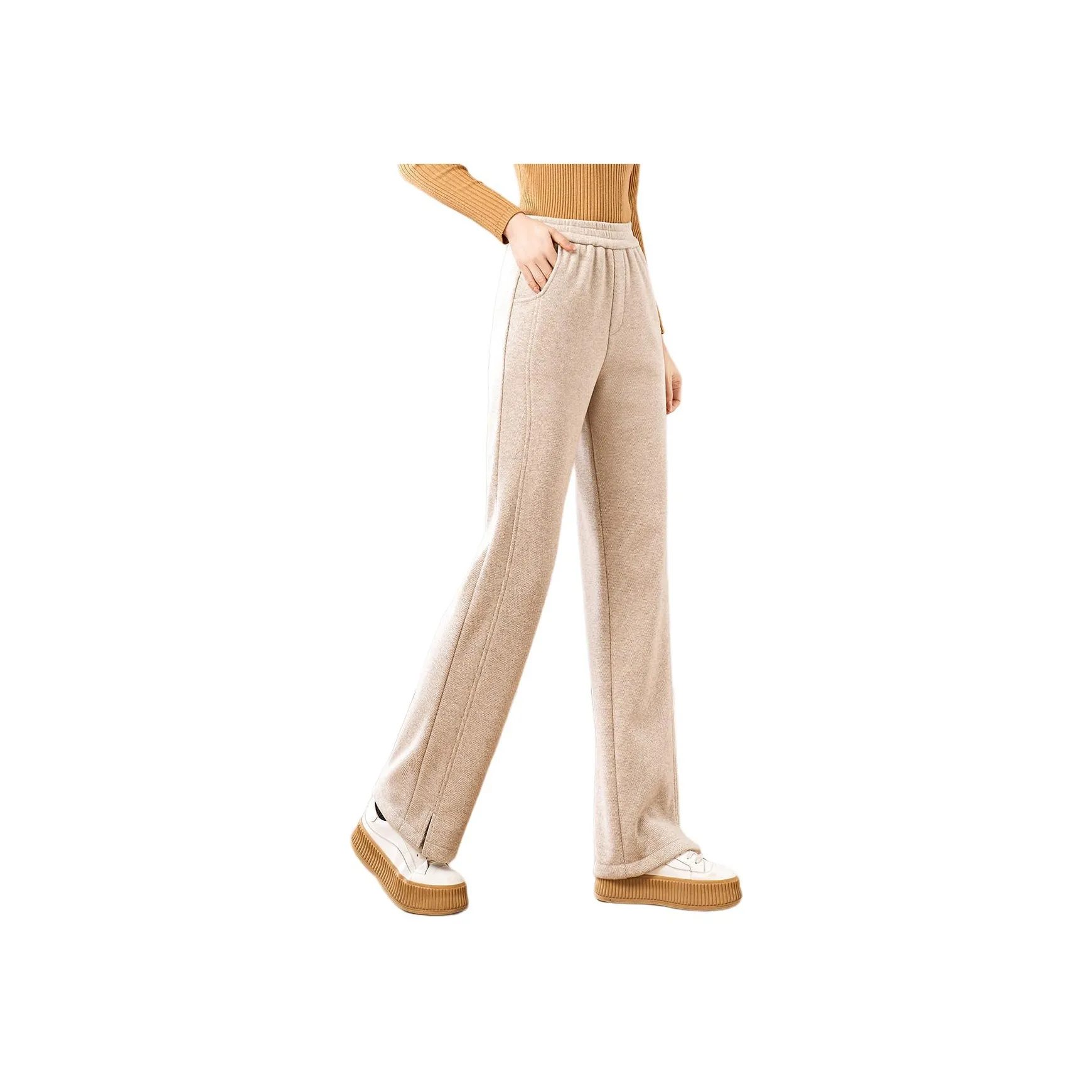 Mylan Овсяный Флис с Подкладкой Женские Повседневные Брюки