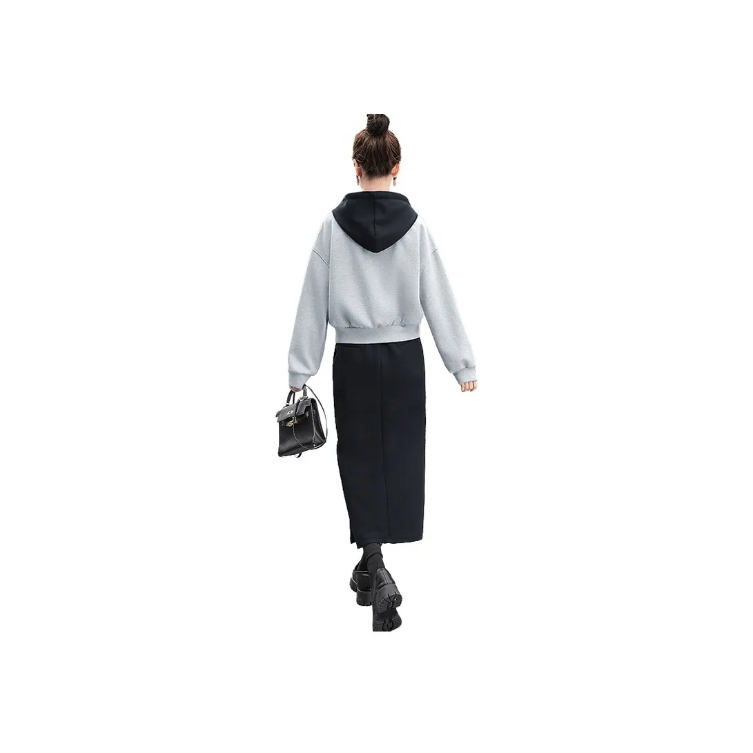Cypress House Skirt Set Women's Light Gray Top And Black Bottom