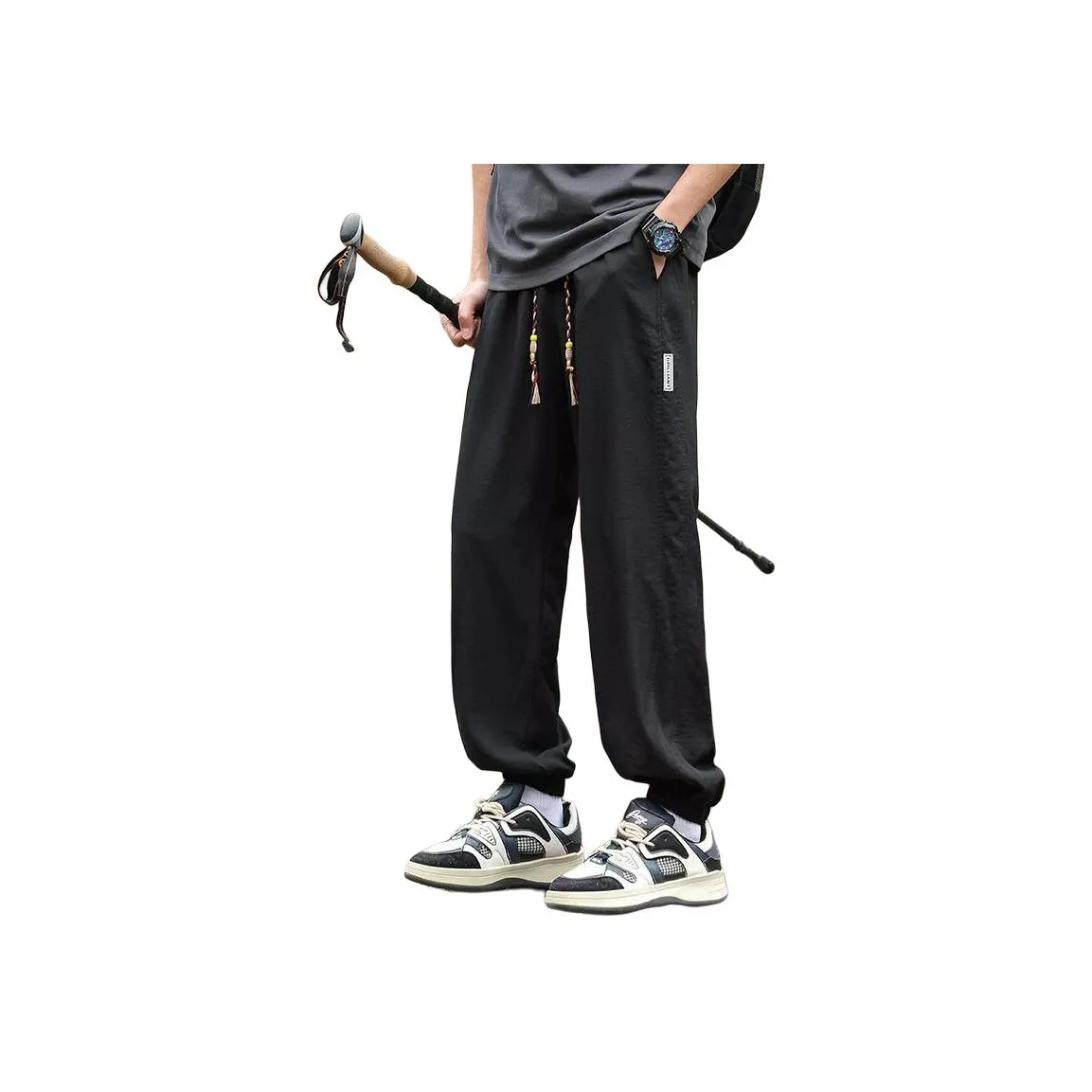 KPADB Loose Fit Эластичный манжет Ankle длина Шаровары На открытом воздухе Модные Брюки Мужские