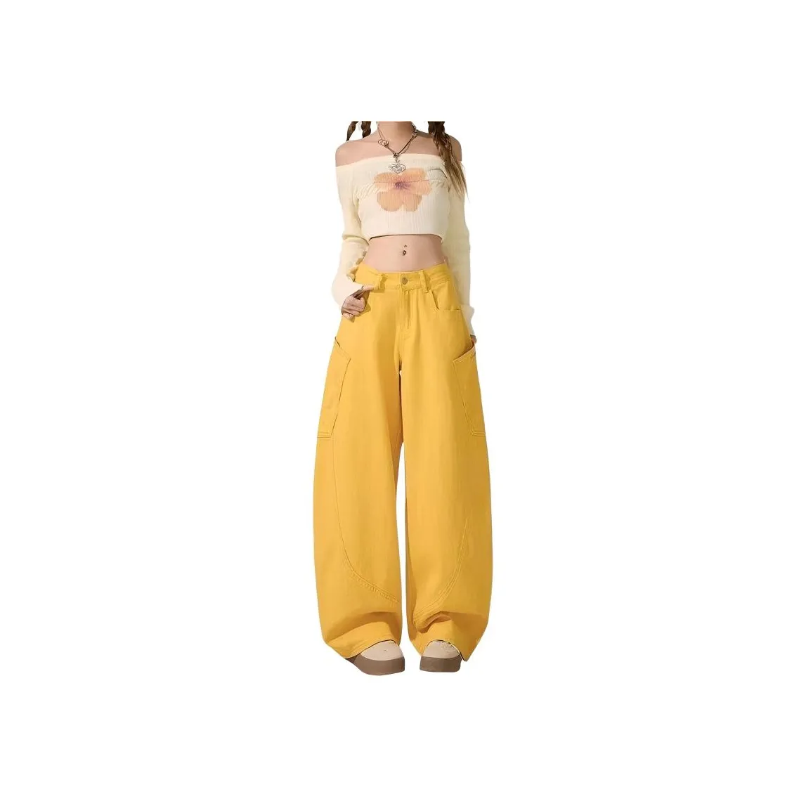 BEAR UNION Желтые Женские Джинсы