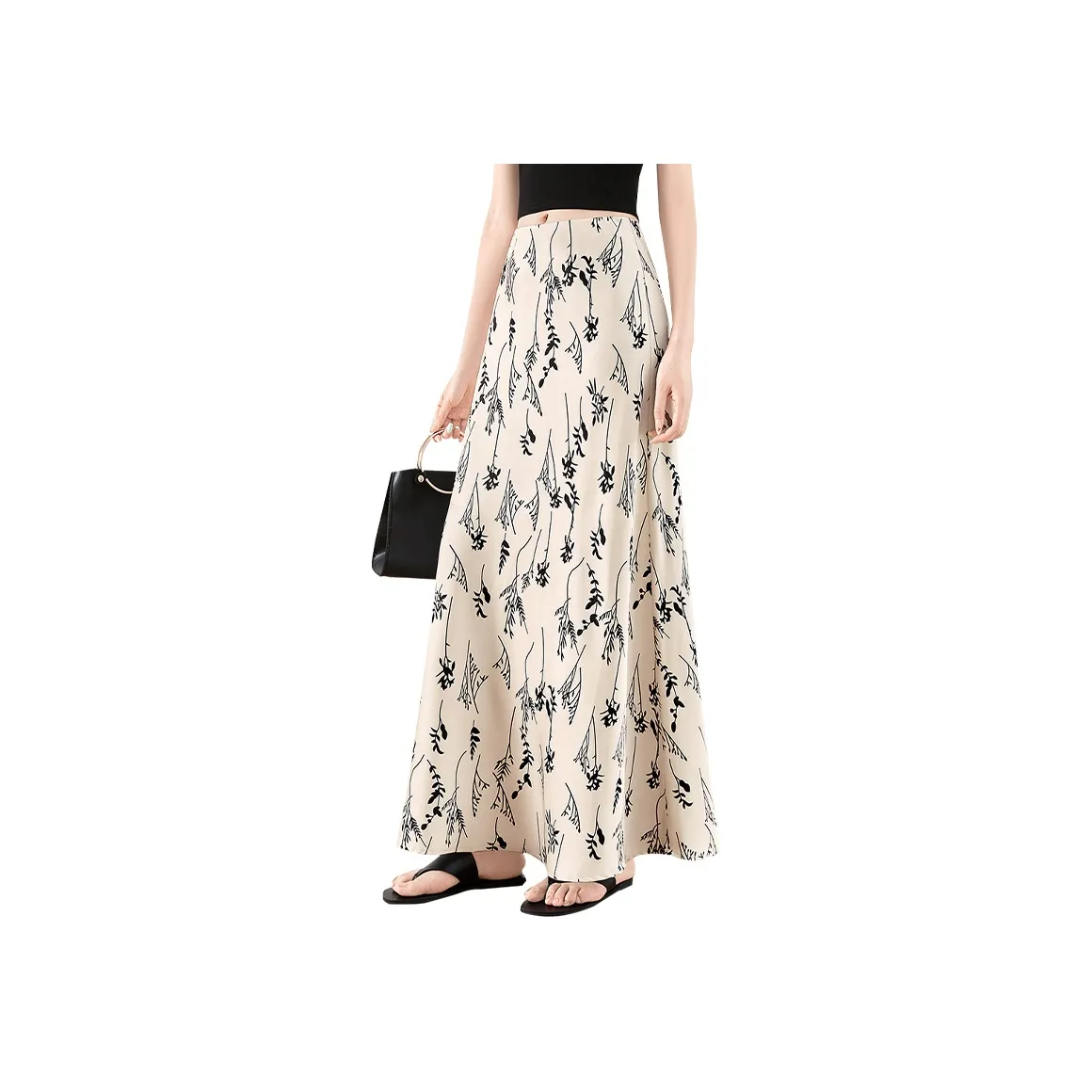 TOUCH Casual Long Skirt Women's Beige Khaki