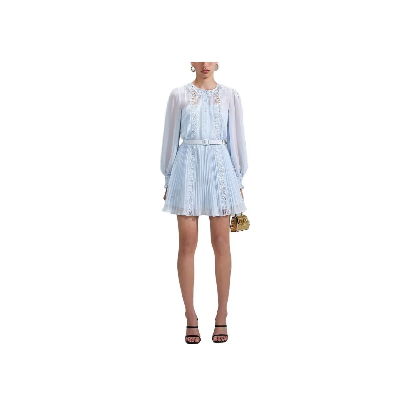Self-portrait Long-Sleeved Dresses Women's Haze Blue