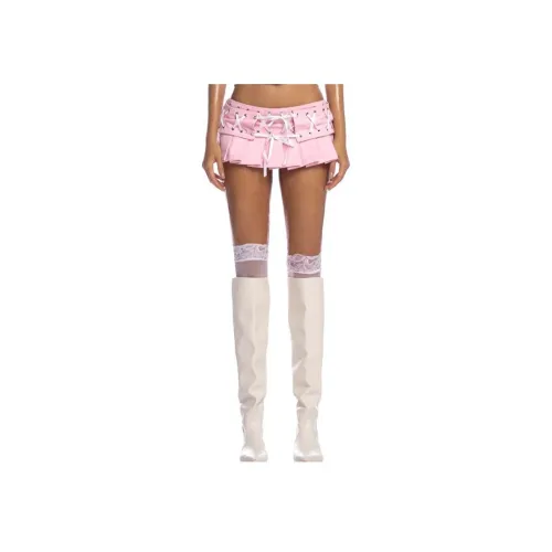 HUELLEY ROSE Розовый Женские Повседневные Короткие Юбки