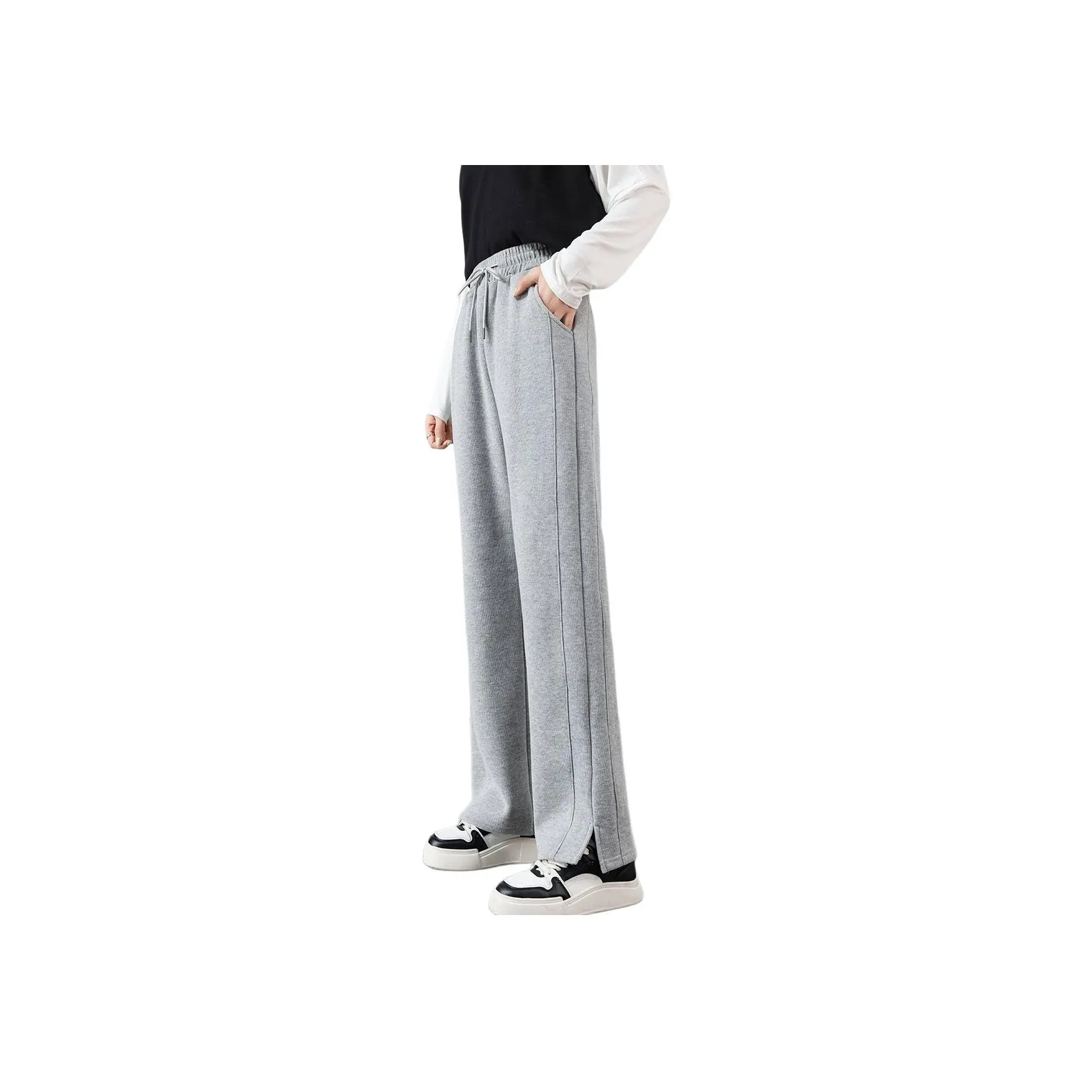 Yench'a Casual Pants Women's Light Gray