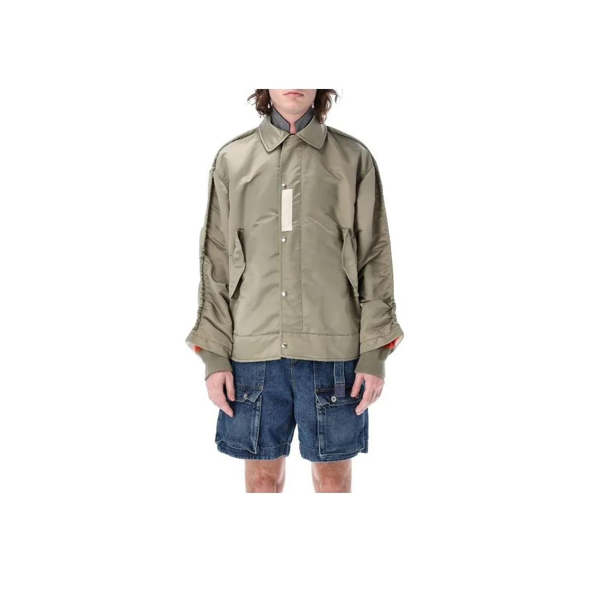 Sacai Collared Button-Up Bomber Jacket