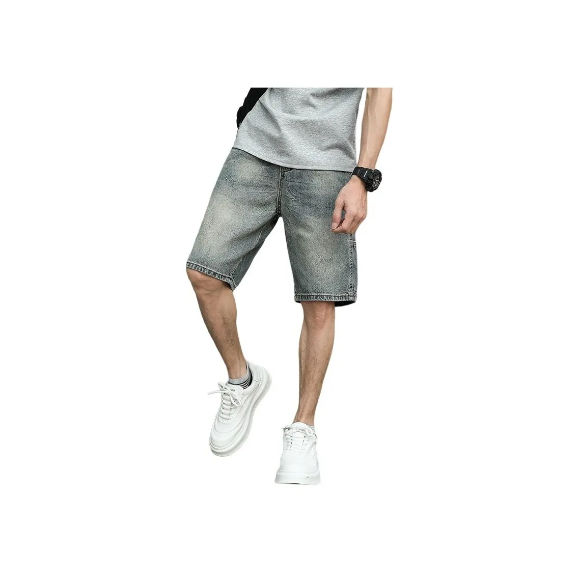 CHAORENBANG Винтажные синие мужские джинсовые шорты