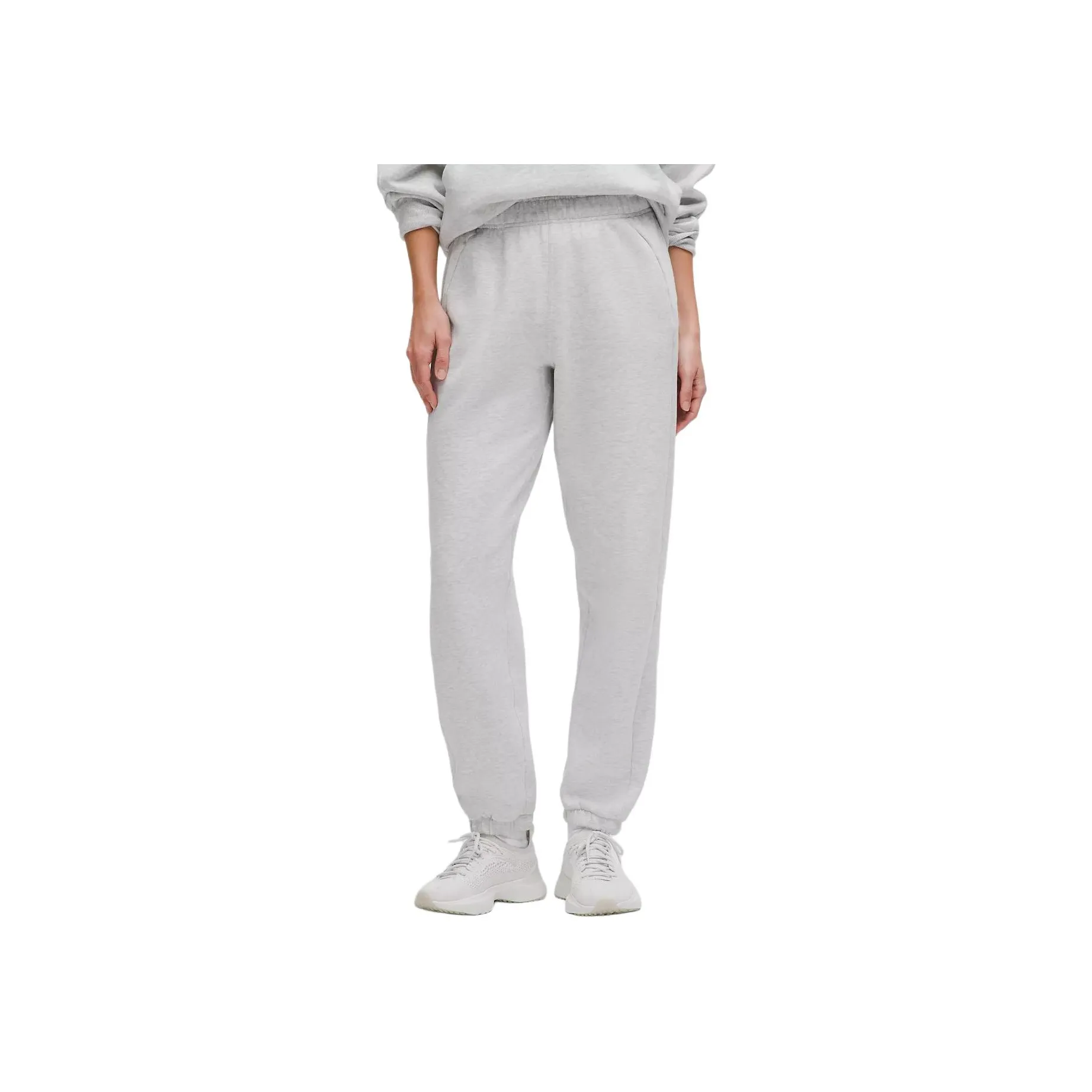 lululemon Scuba SS25 MID Step Шов OVERSIZED Jogger Регулярные Повседневные Брюки Женские Серый Белый