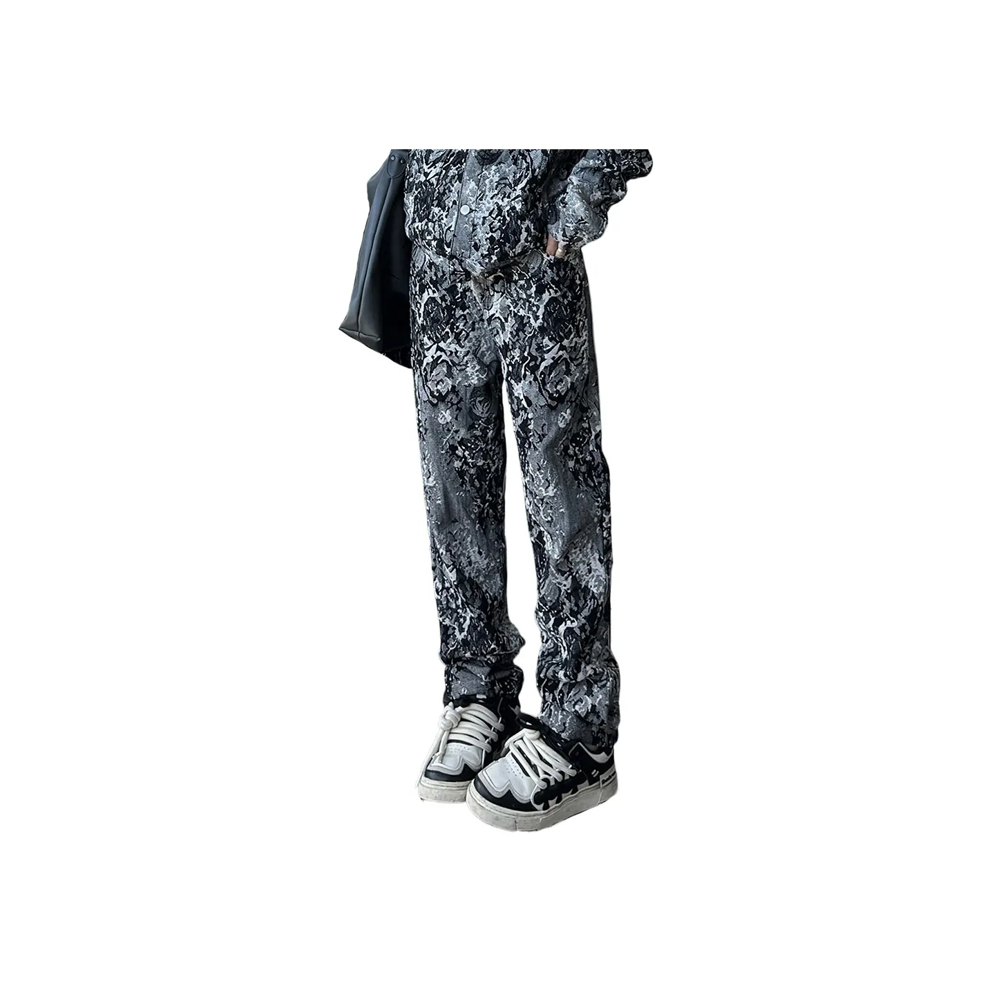 Glona Klio Джинсы Унисекс Черный Белый