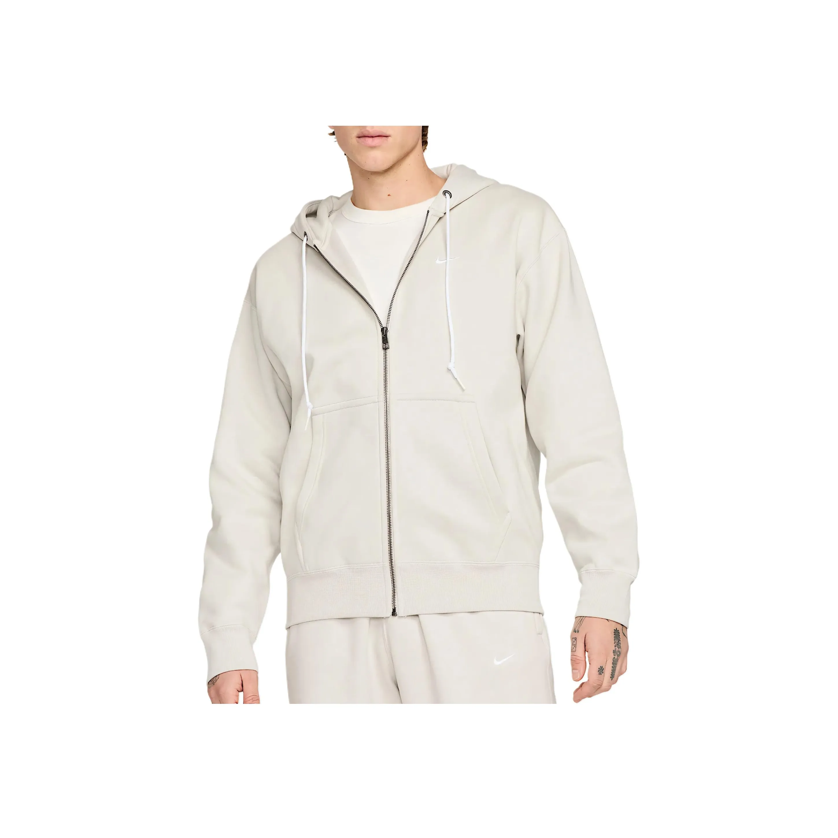 Nike Solo Swoosh Zip Up Drawstring Hoodie