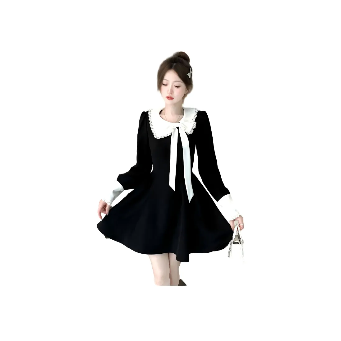 YINLEI Длинное платье с длинными рукавами женское