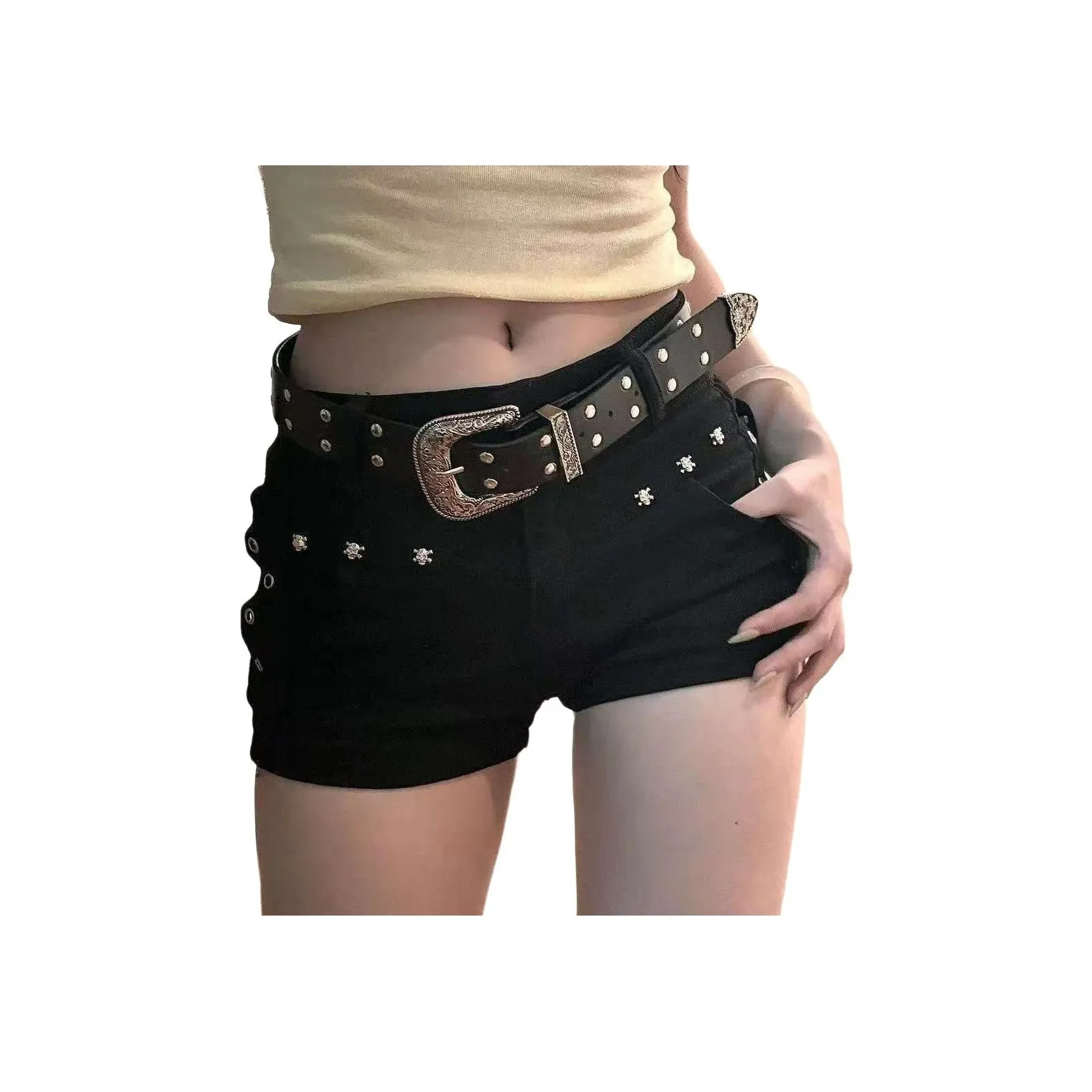 RAMPAGE Черные Джинсовые шорты без ремня для женщин