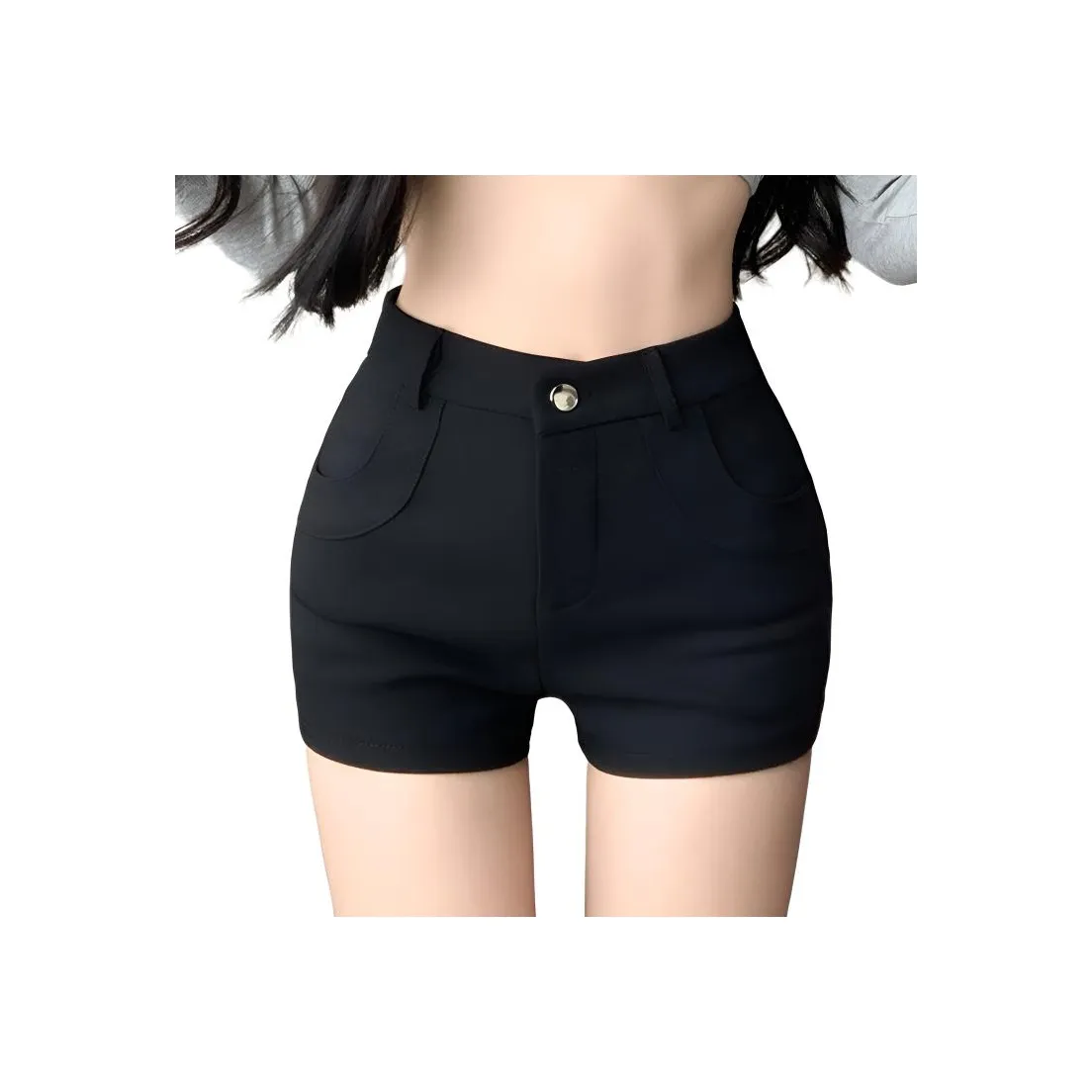 SNZX Черные HIGH RISE Шорты Женские Повседневные шорты