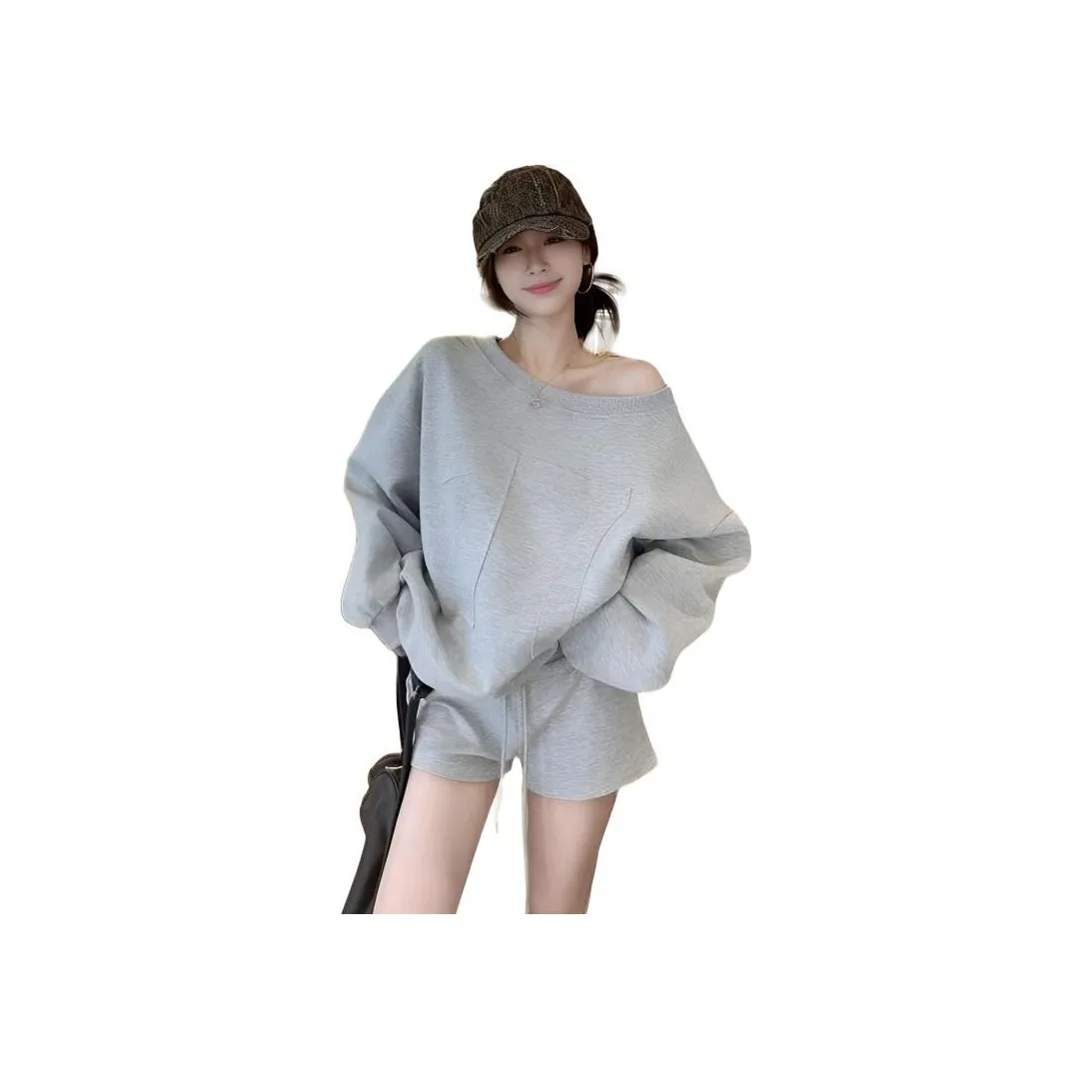 COHX Серый Женский Повседневный Костюм