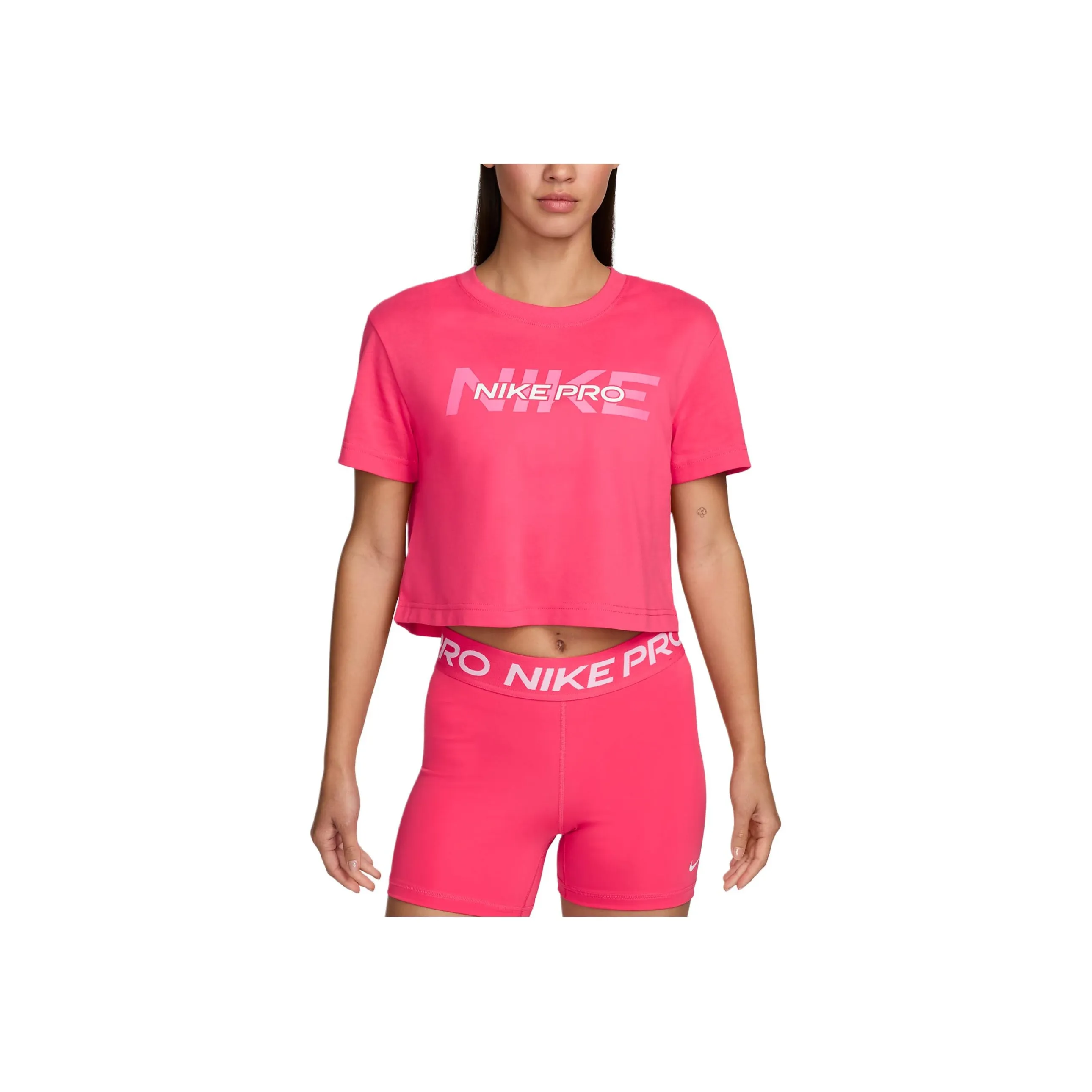Nike Pro Drop Shoulder Sleeve T Shirt Women's Carnation Pink
