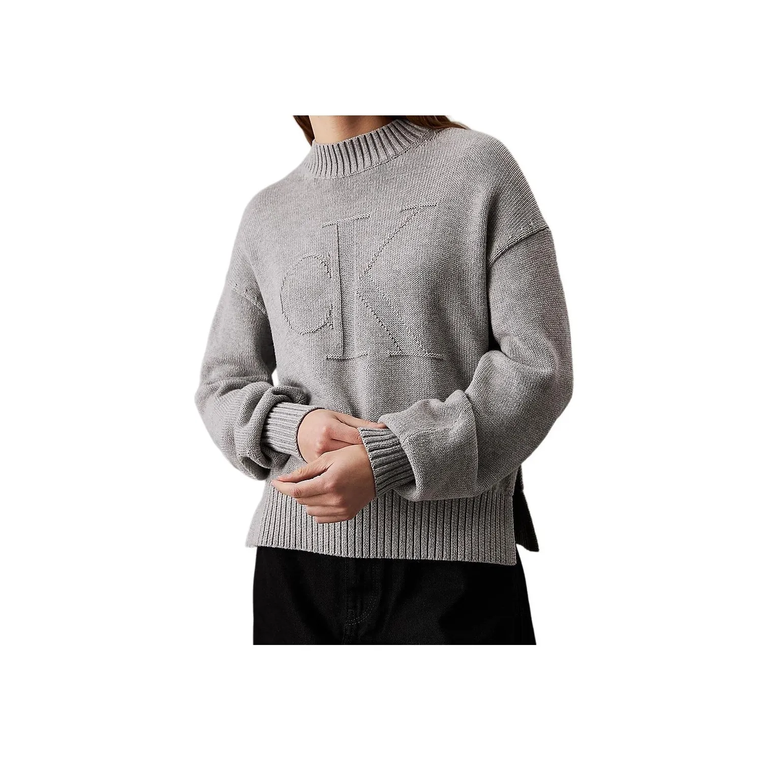 Calvin Klein FW24 Свитер Европейская версия Женские Серый