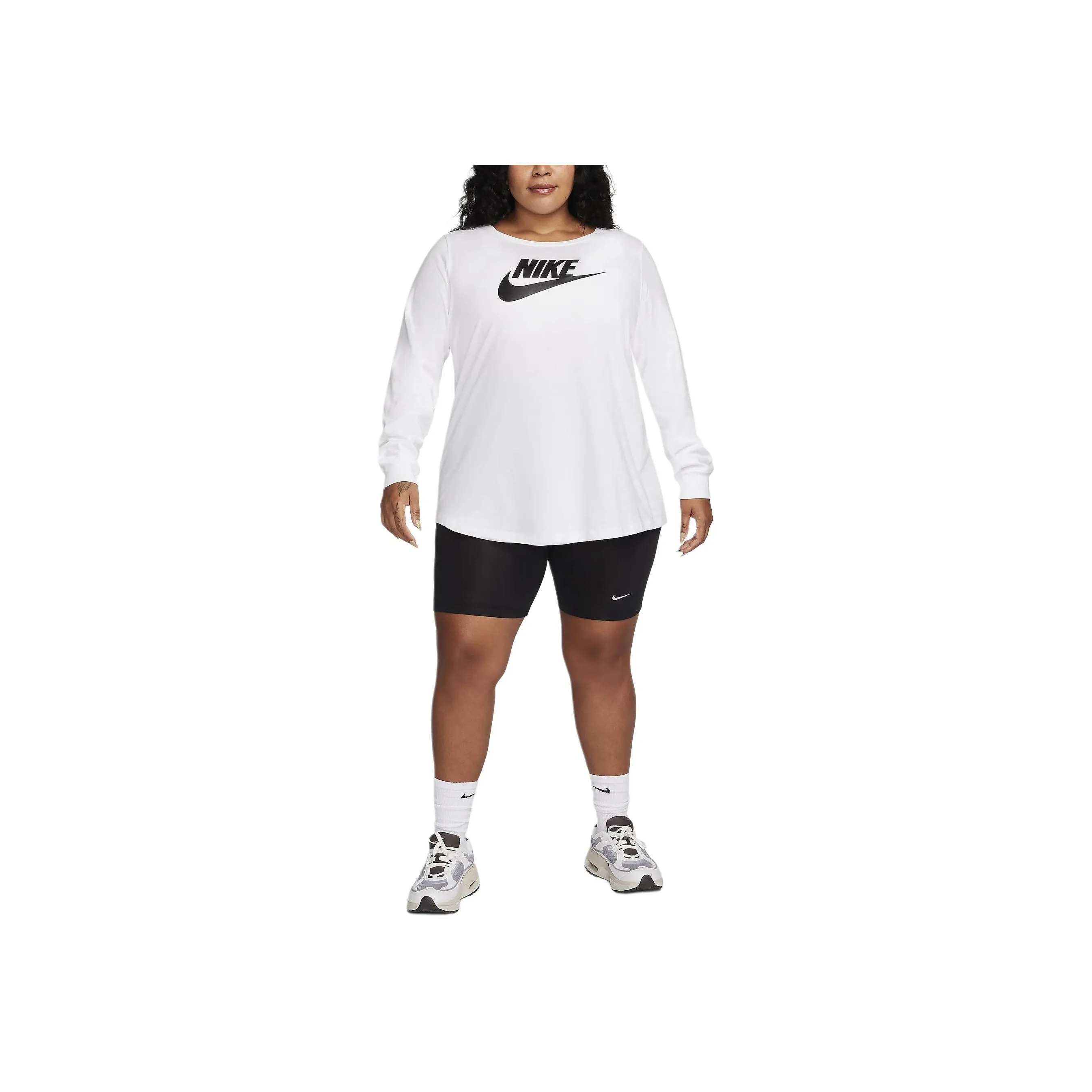 Nike Sportswear Club Women's Long Sleeve T Shirt Plus Size