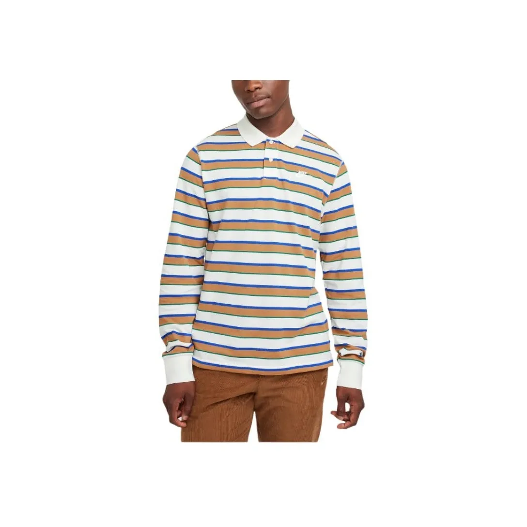 Nike Club Men's Long Sleeve Striped Polo