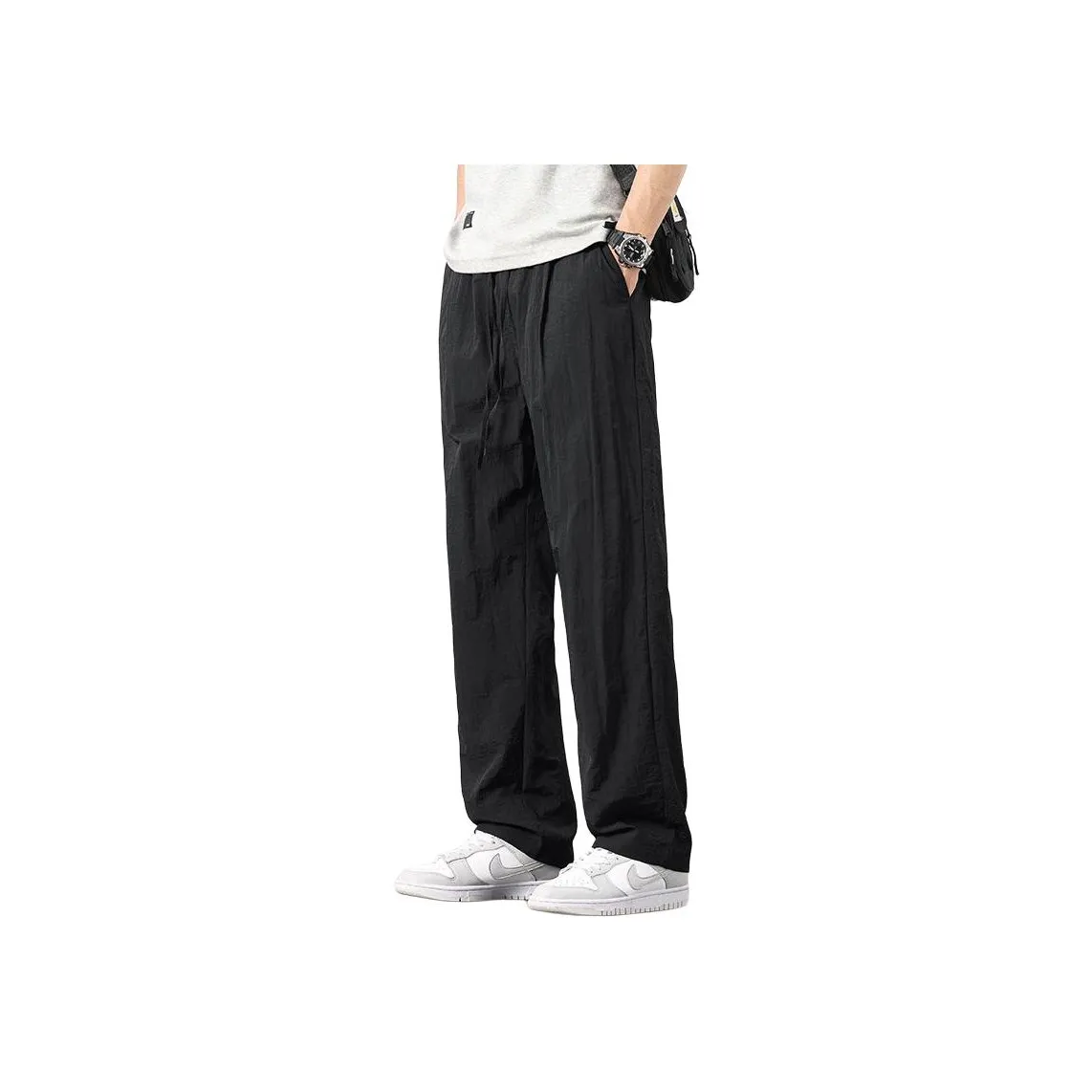 Menglaini Casual Pants Unisex Black
