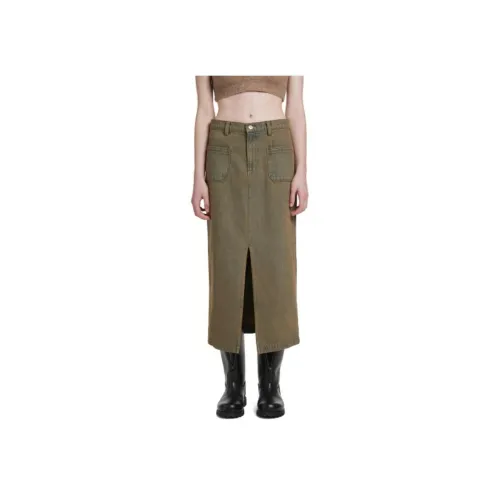 TRUNKPROJECT Хаки Женские Джинсовые Длинные Юбки
