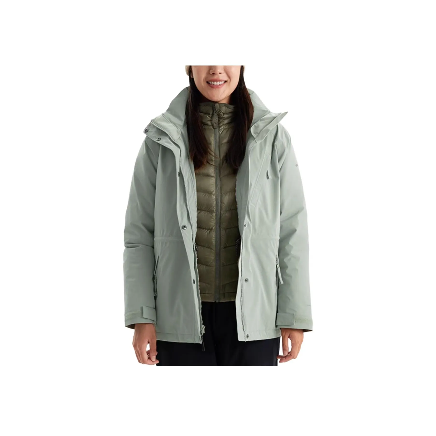 Columbia Hiking Waterproof, Windproof, Thermal, Heat Reflective Windbreaker Jacket Women's Green