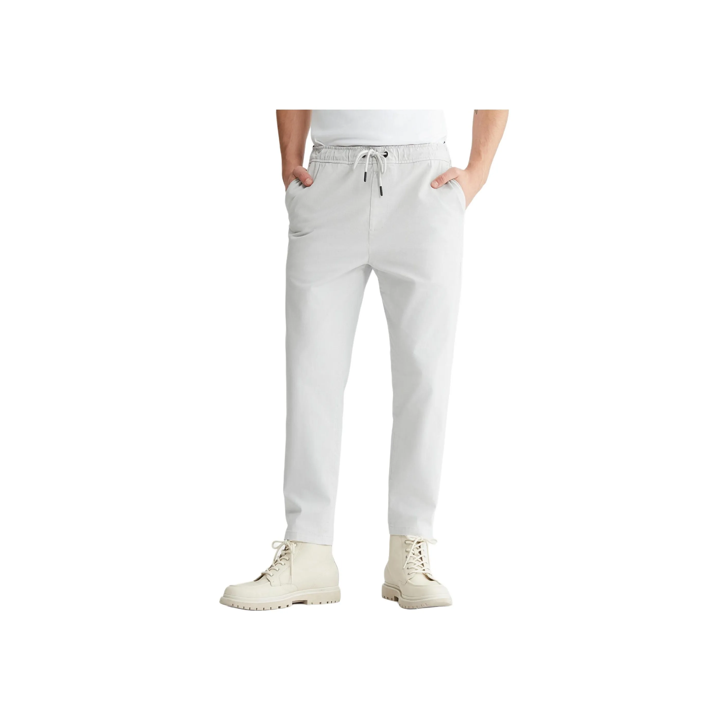 CALVIN KLEIN Jeans SS24 Casual Pants Men's Lunar Rock White