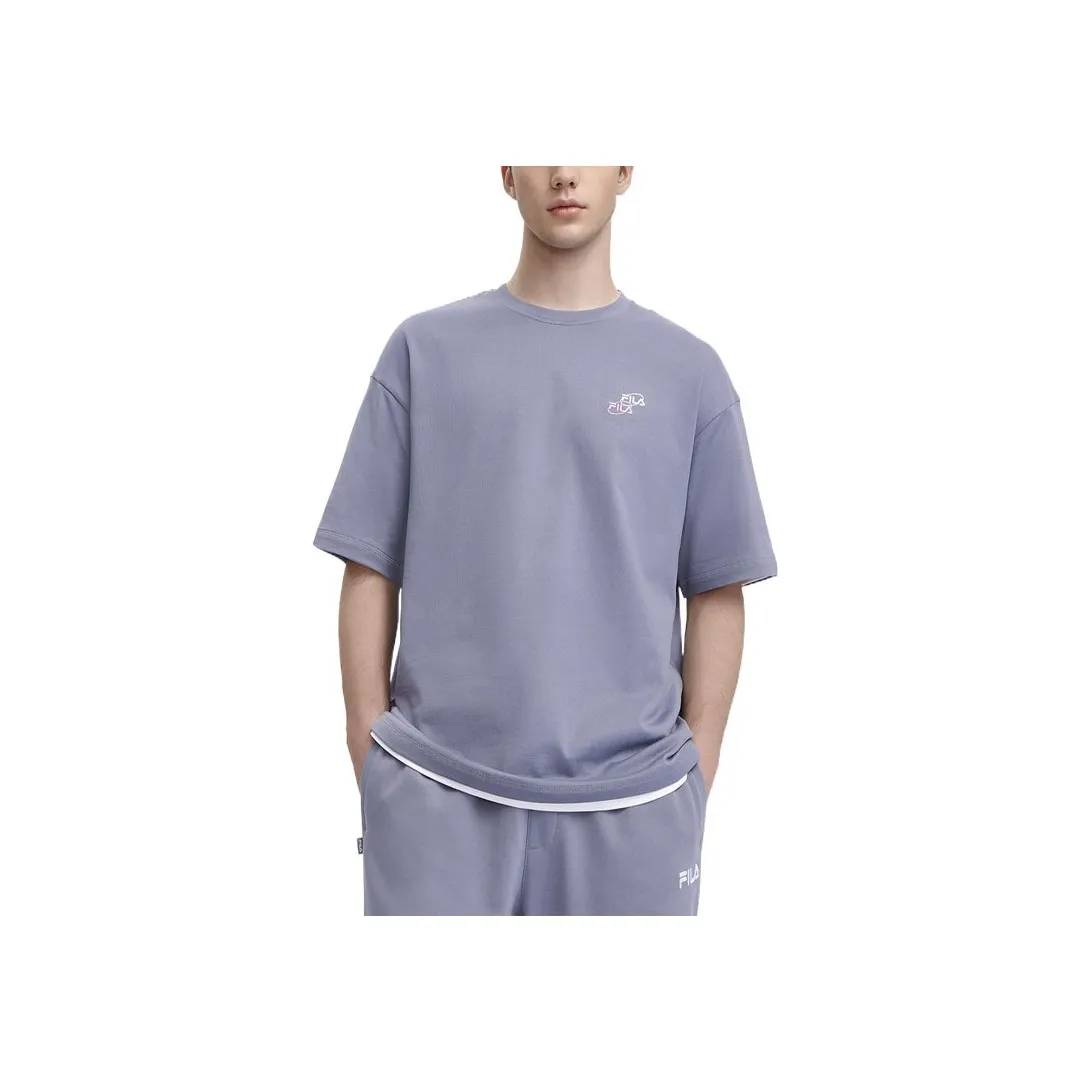 FILA Valentine's Day Collection Drop Shoulder Sleeve T-Shirt Unisex Slate Gray