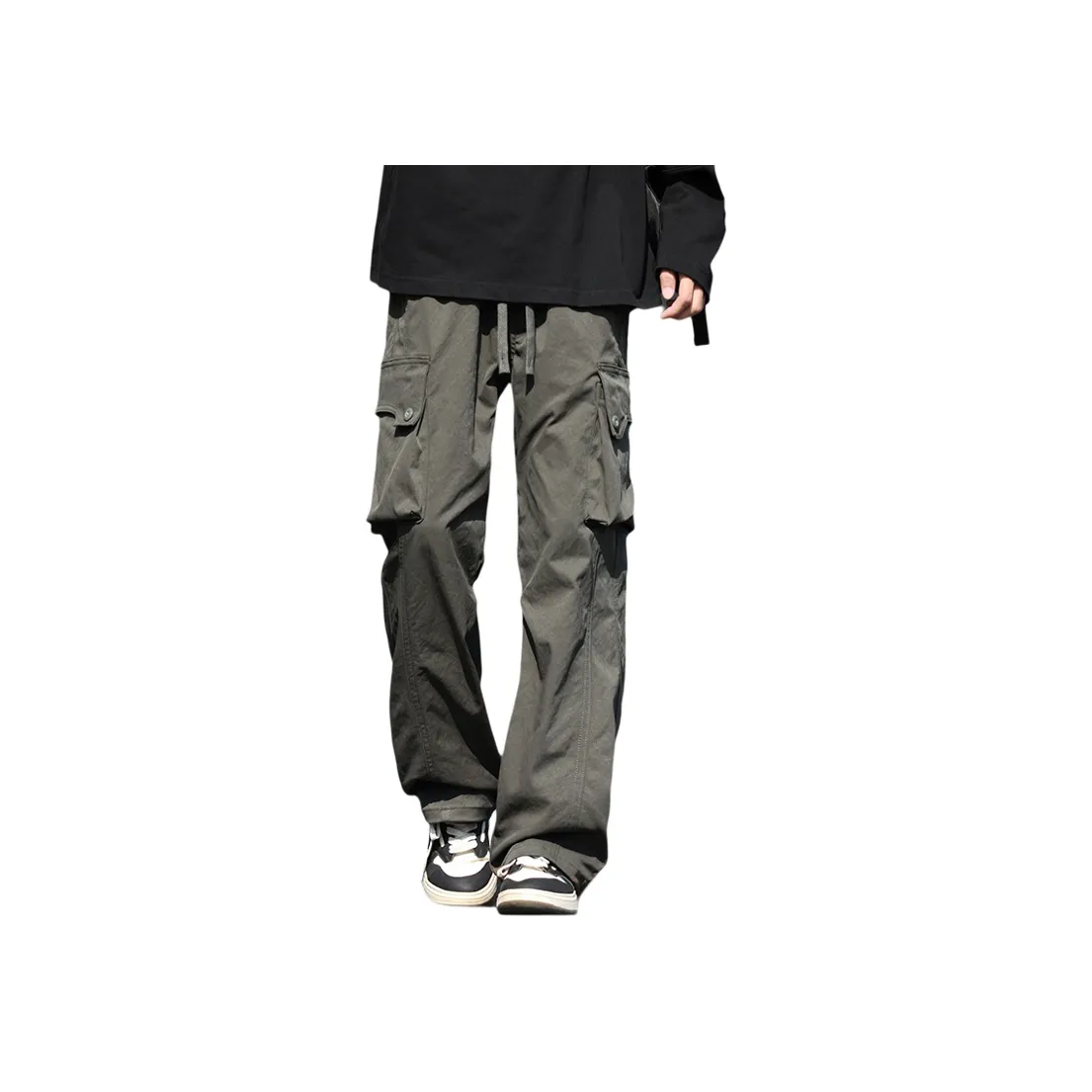 RENBEN Casual Pants Unisex Seaweed Green