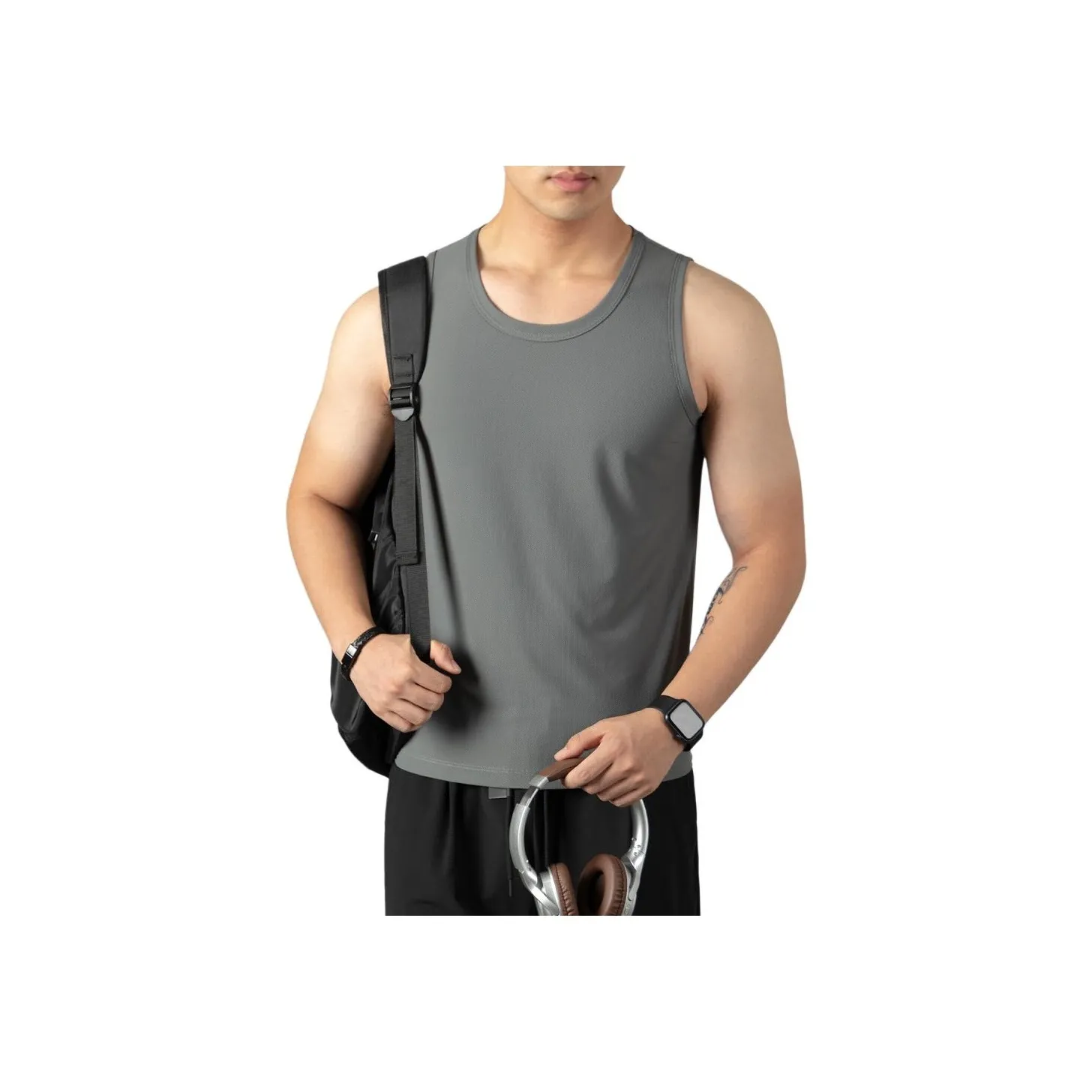 PERDONTOO Дышащий Быстросохнущий Сетчатый на подкладке Без рукавов Спортивная рубашка Мужская