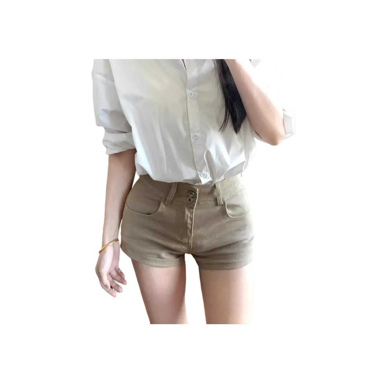 YEARNED Хаки Женские Джинсовые Шорты