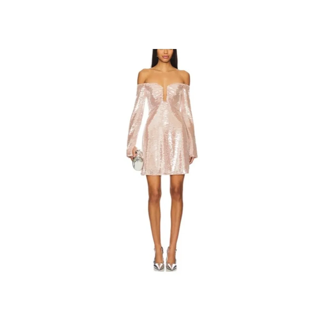 Self portrait Sequin Off shoulder Mini Dress