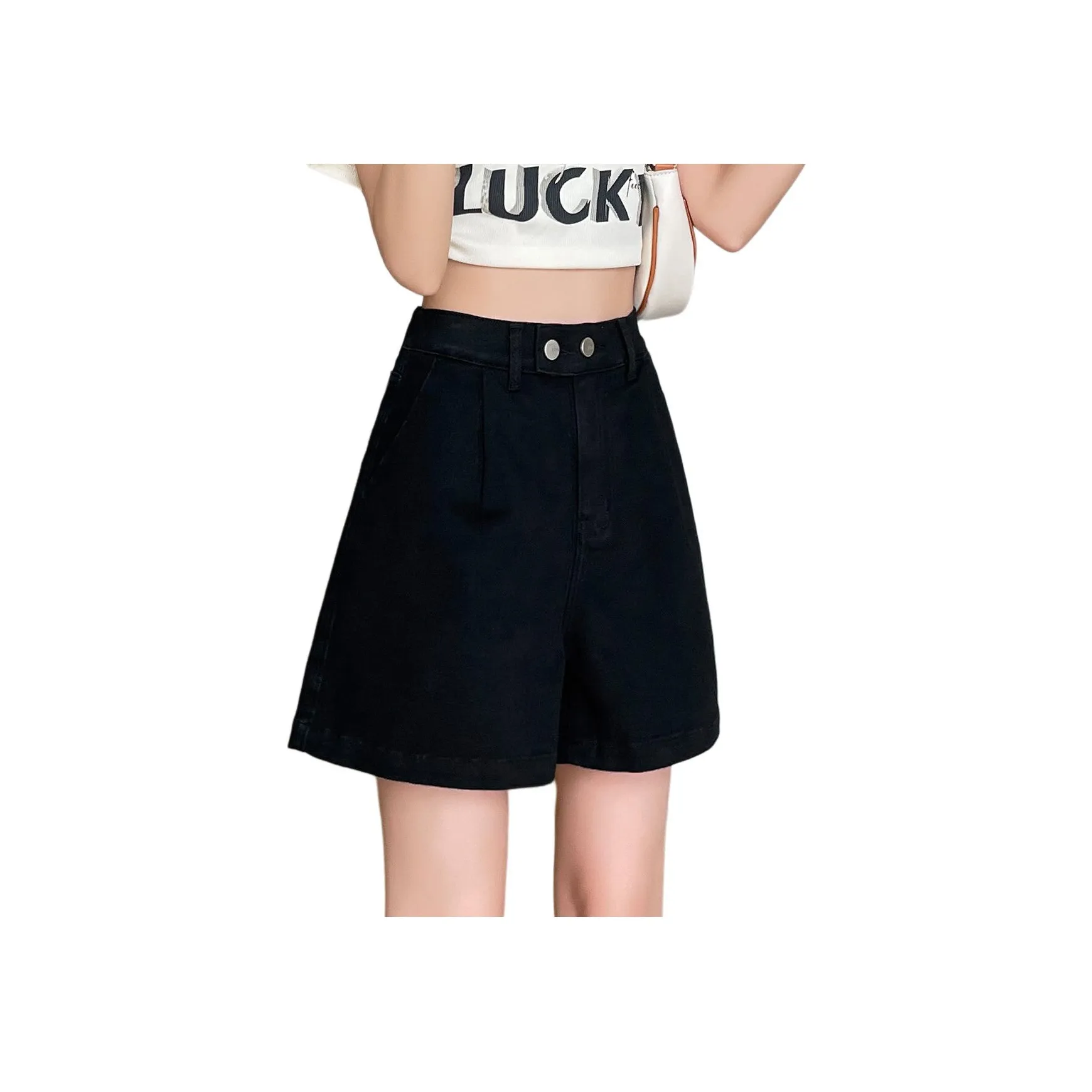 JEANSWEST High Rise Slimming Breathable Commute Versatile Casual Comfortable Petite Straight Fit Summer Women's
