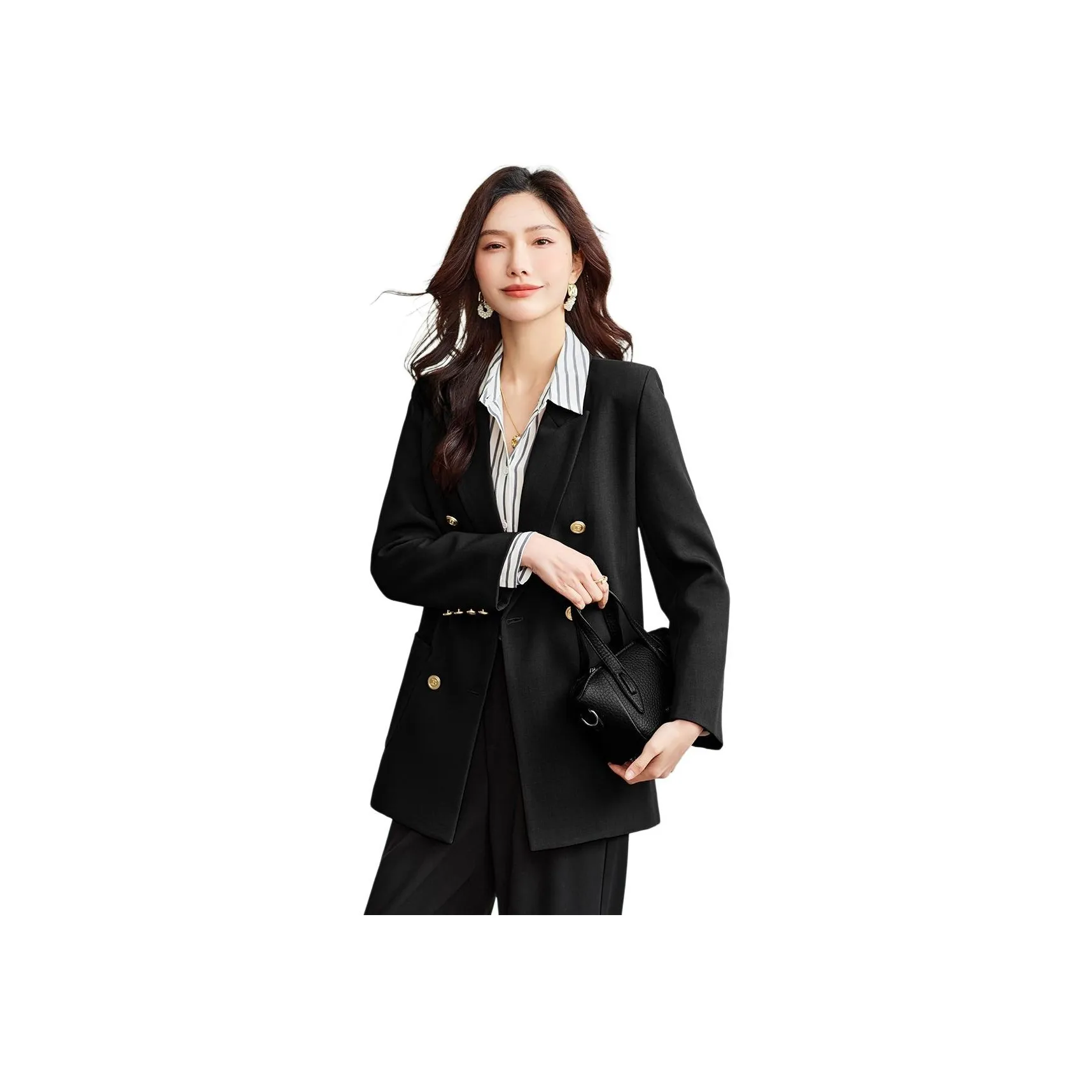 TERRE BLEUE Spring, Fall Business Suit Loose Fit Women's