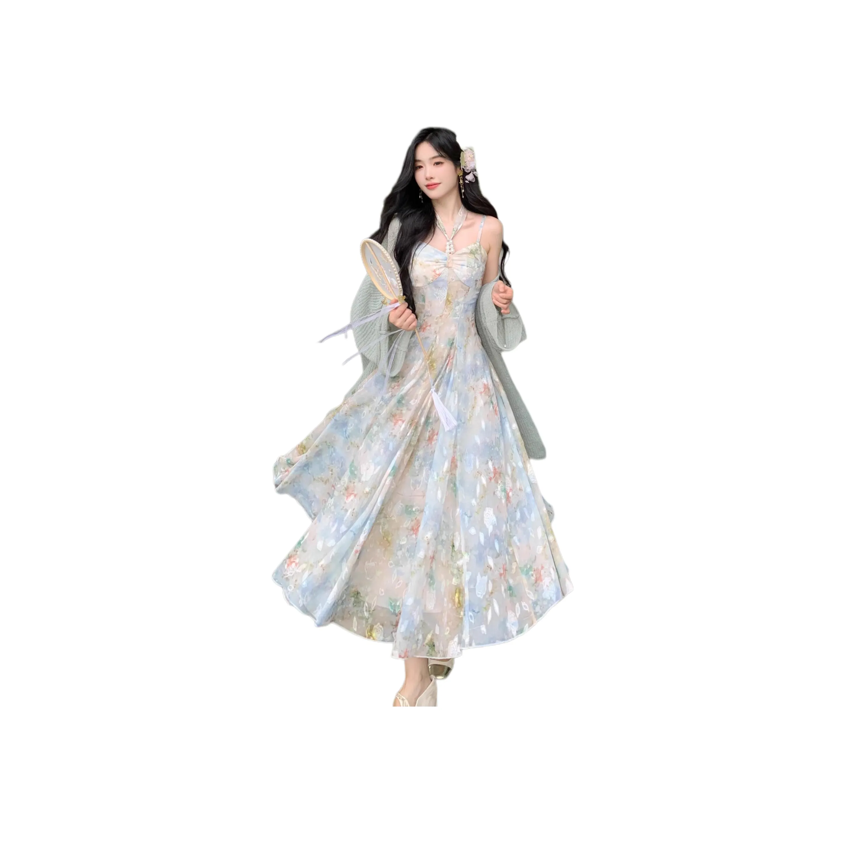 ZUKIZUKI Масляная живопись Платье Женские Слиплатья