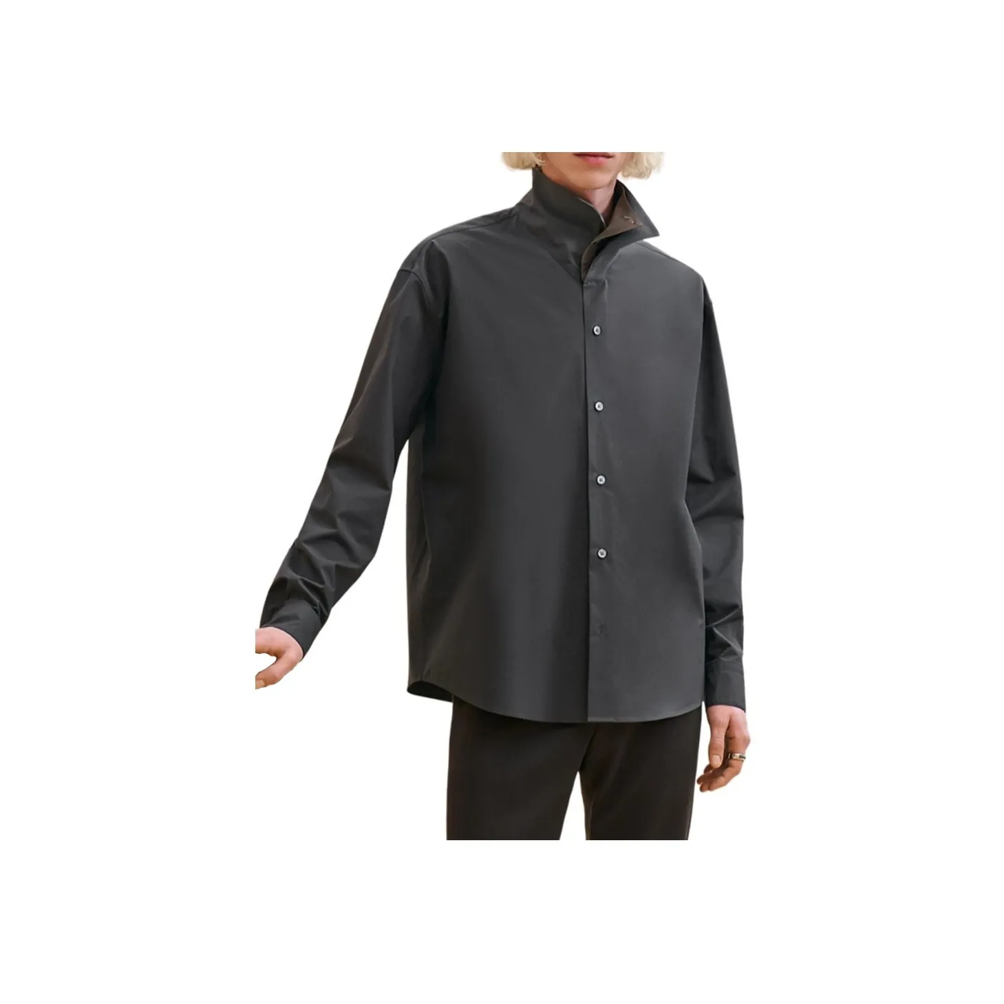 HERMES Shirts Men's Dark Gray