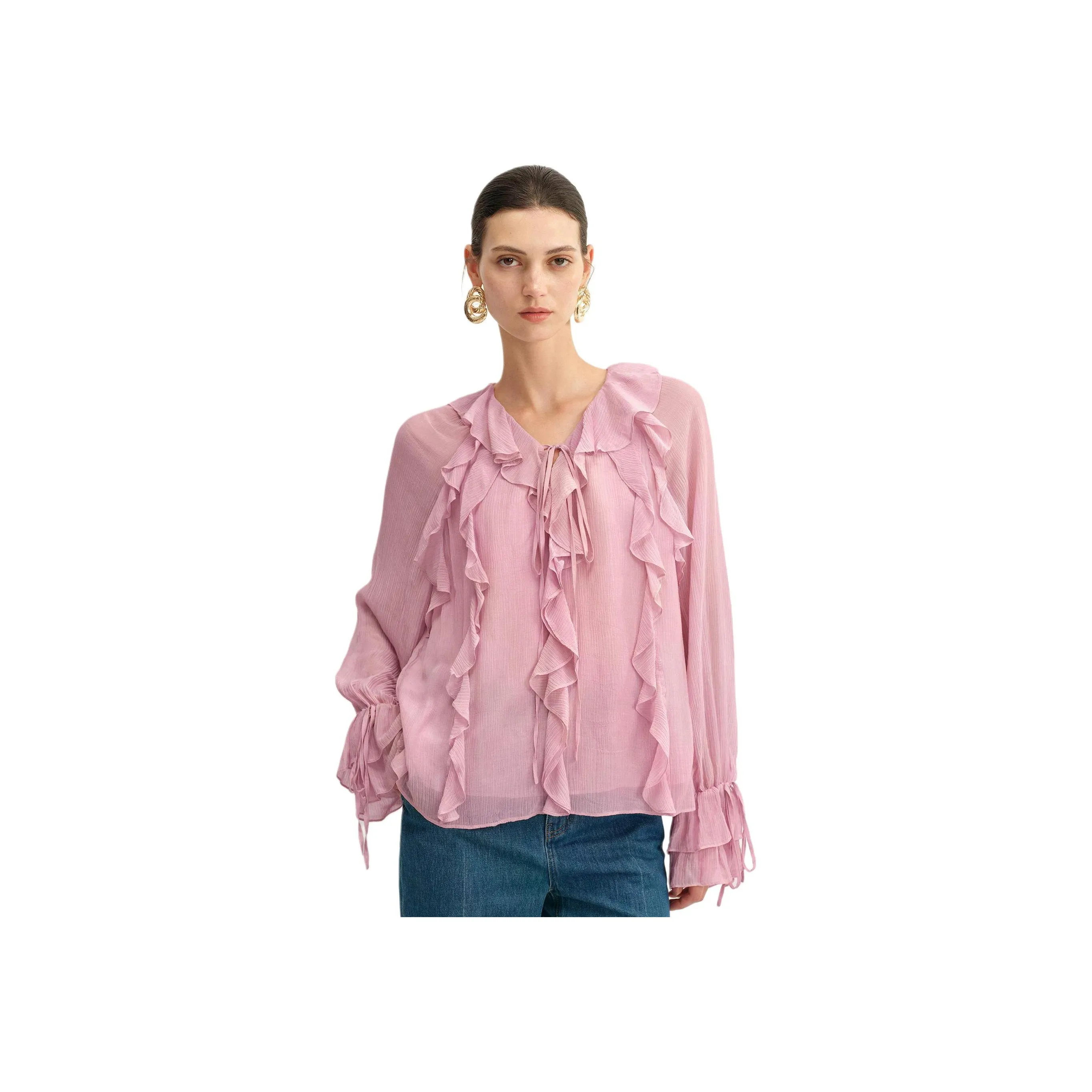 FABRIQUE Cherry Blossom Розовые Женские Рубашки