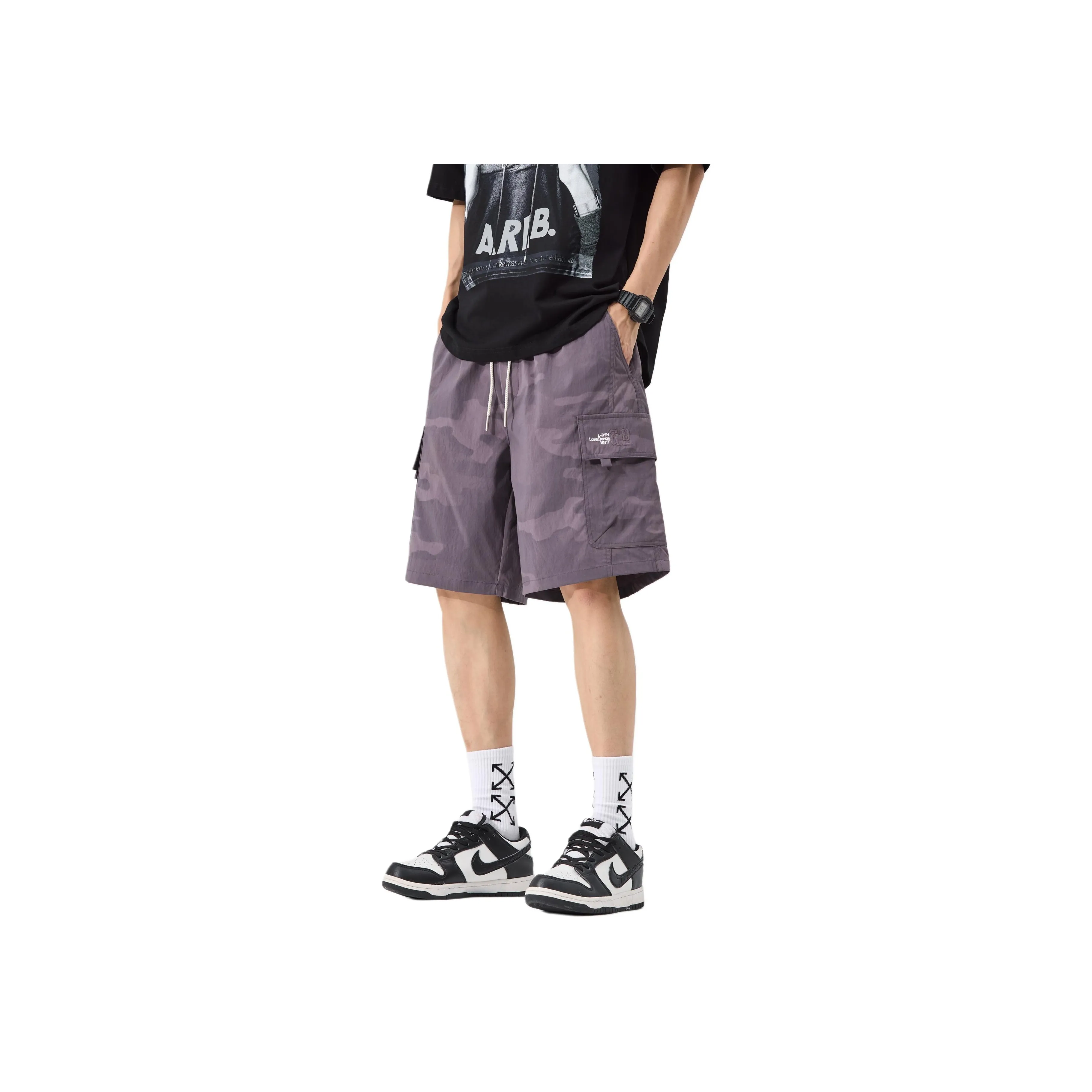 Menglaini Casual Shorts Unisex Purple
