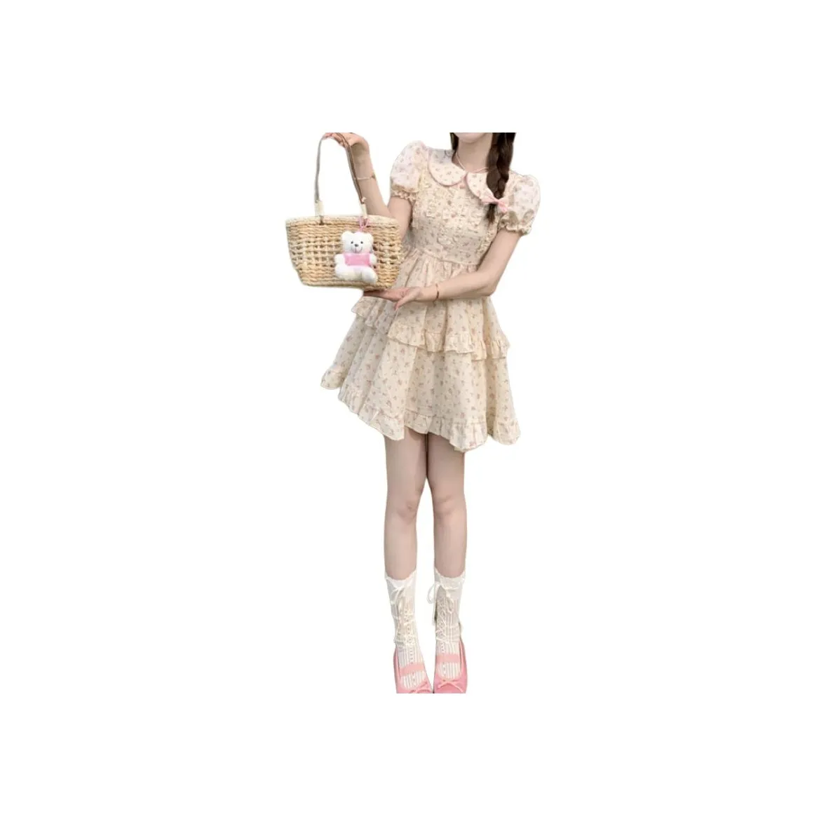 YICHEN Короткое платье с короткими рукавами женское