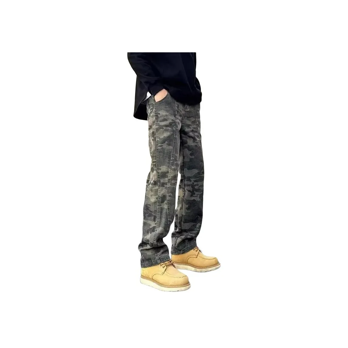KVIV Jeans Men's Army Green Camouflage