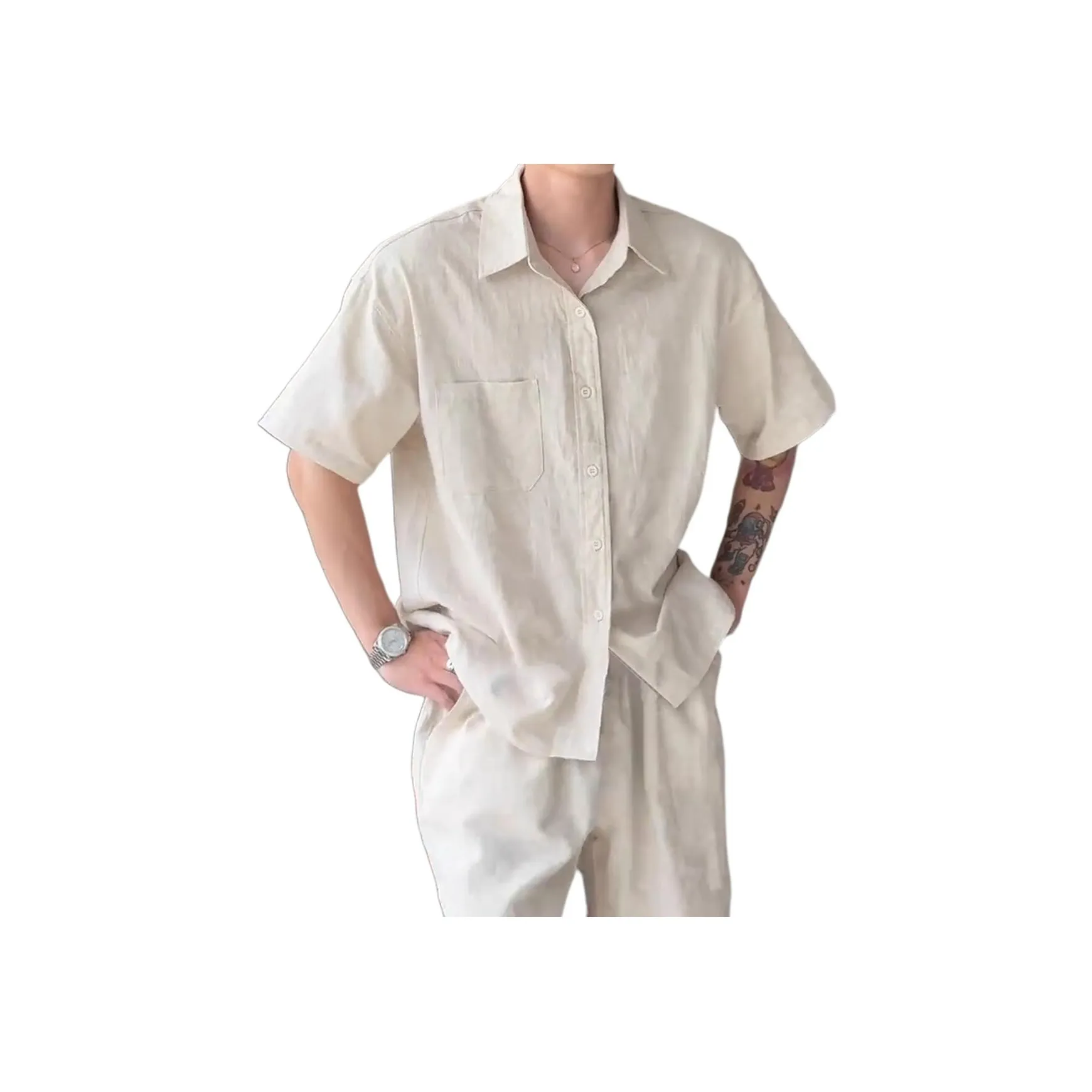 XUBAIHUO Белый Унисекс Рубашки