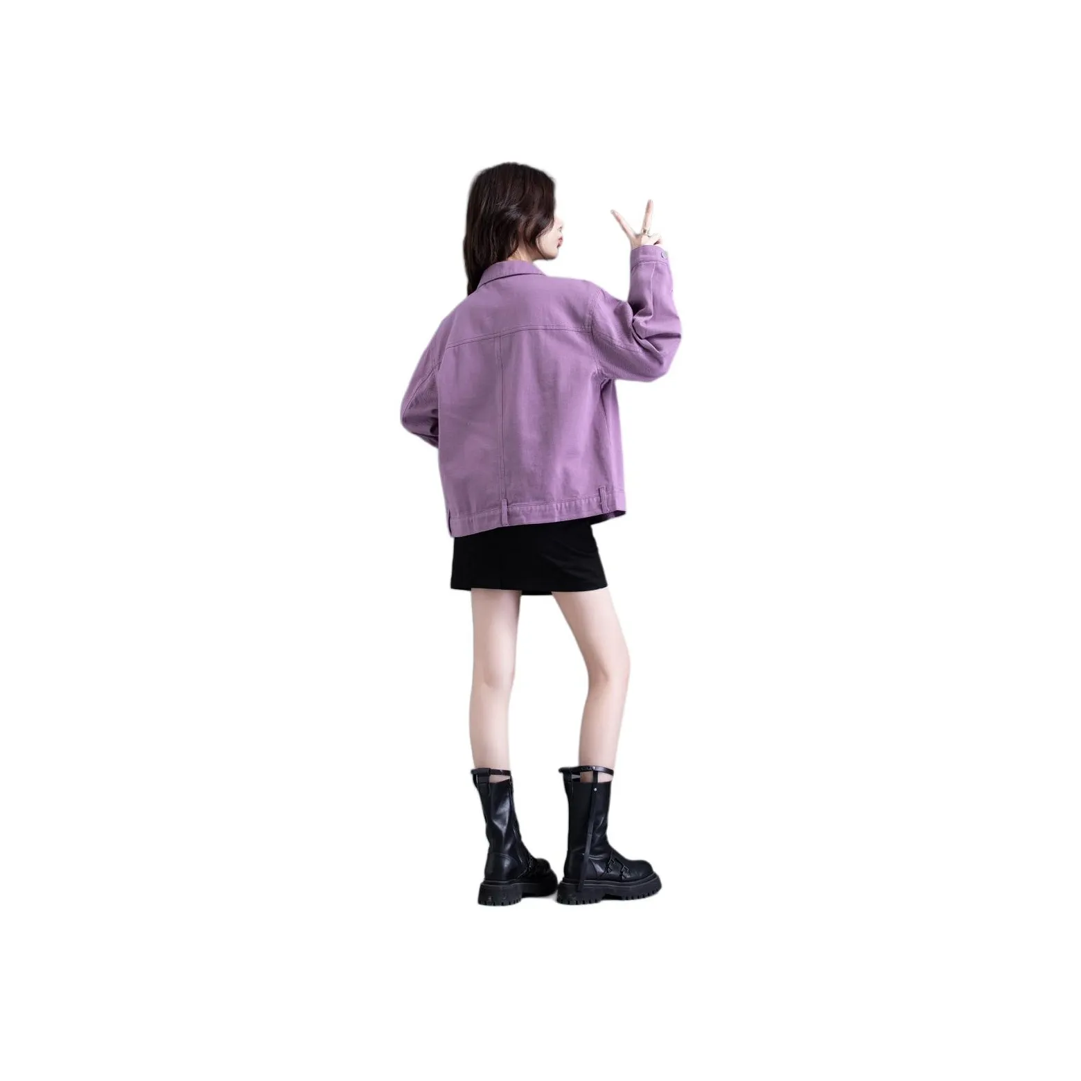 You Cow Me Pants SS24 Denim Jacket Women's Purple